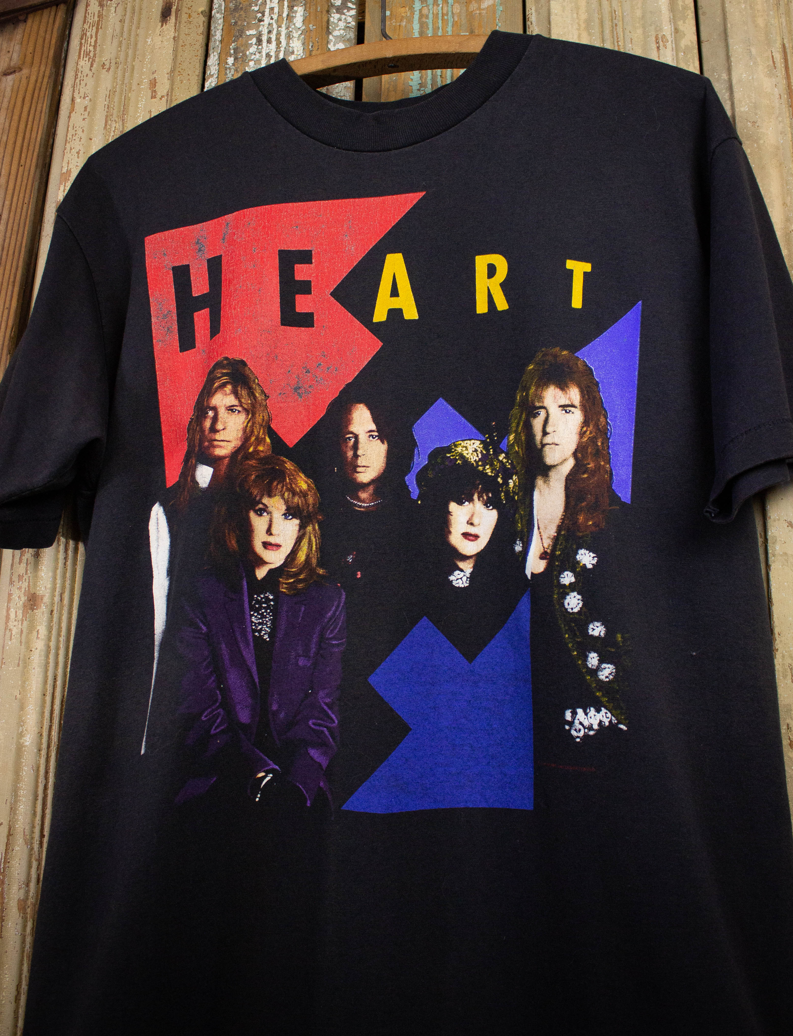 Vintage Heart Brigade World Tour Concert T Shirt 1990 Black Large