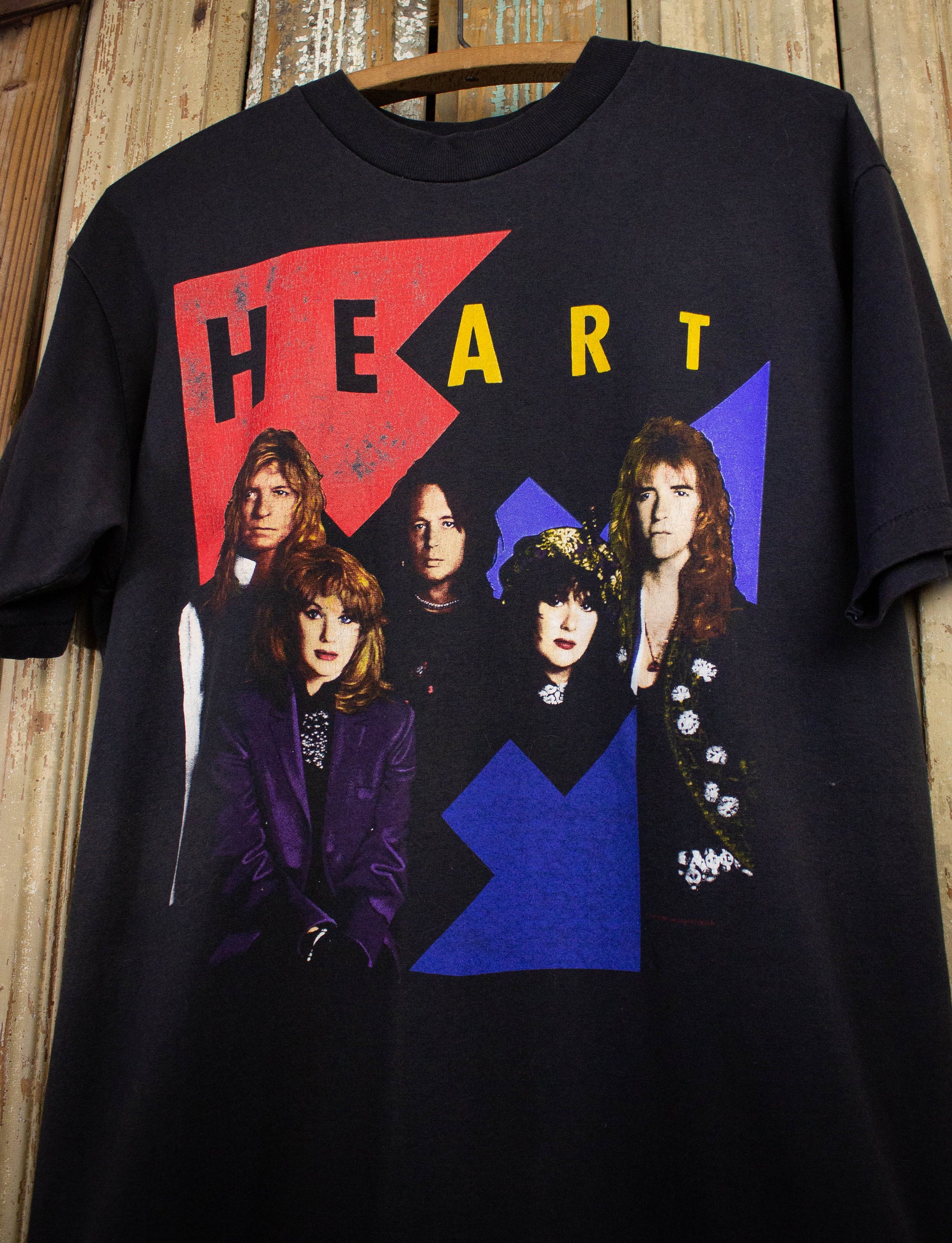 Vintage Heart Brigade World Tour Concert T Shirt Black 1990 Black Large