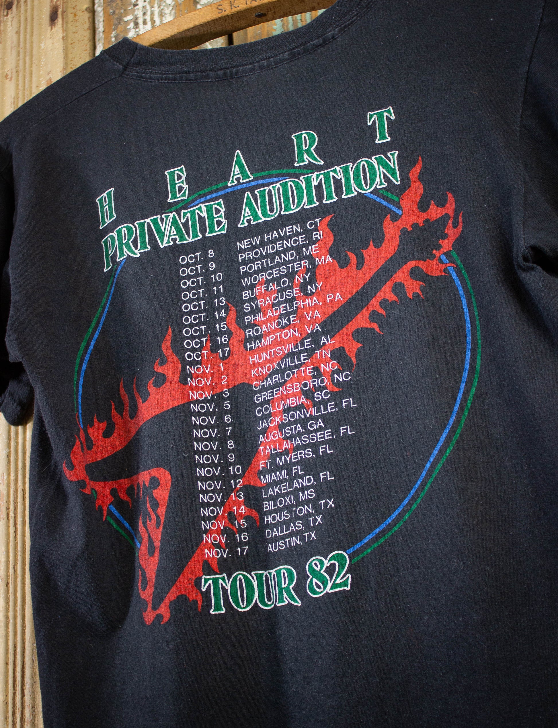 Vintage Heart Private Audition Tour Concert T-Shirt 1982 Black S