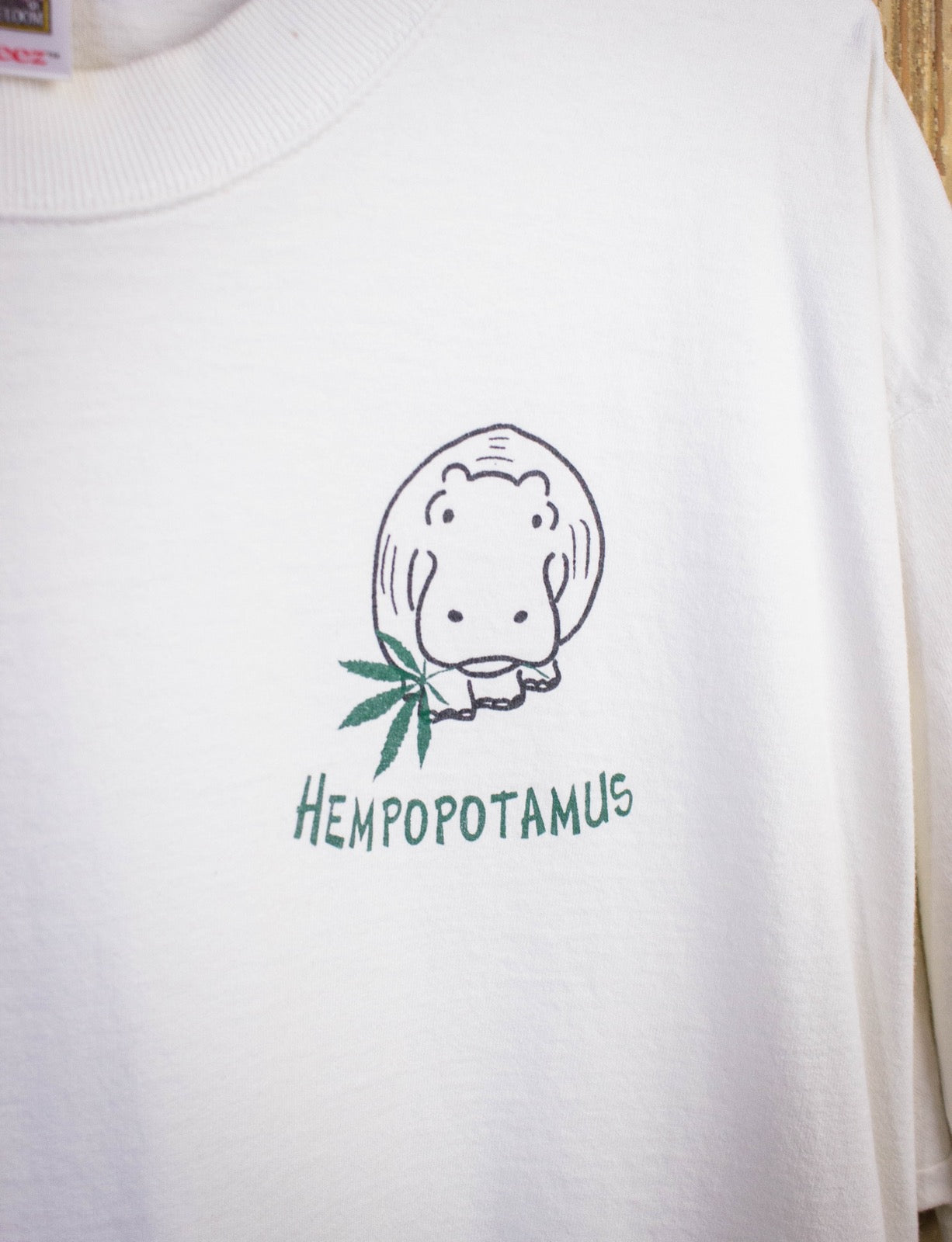 Vintage Hempopotamus Graphic T Shirt 90s White XL