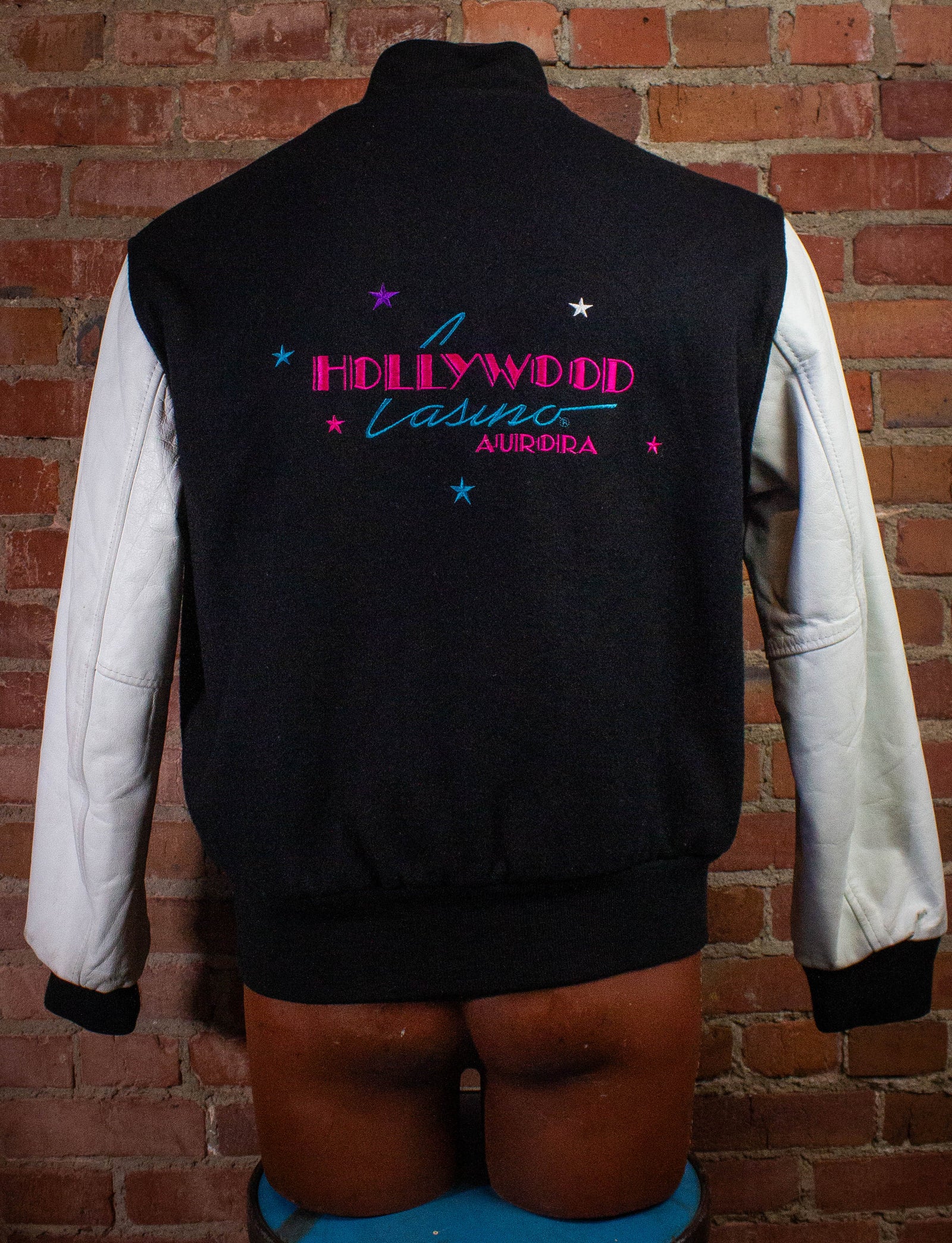 Vintage Hollywood Casino Varsity Jacket 90s Black/White Medium