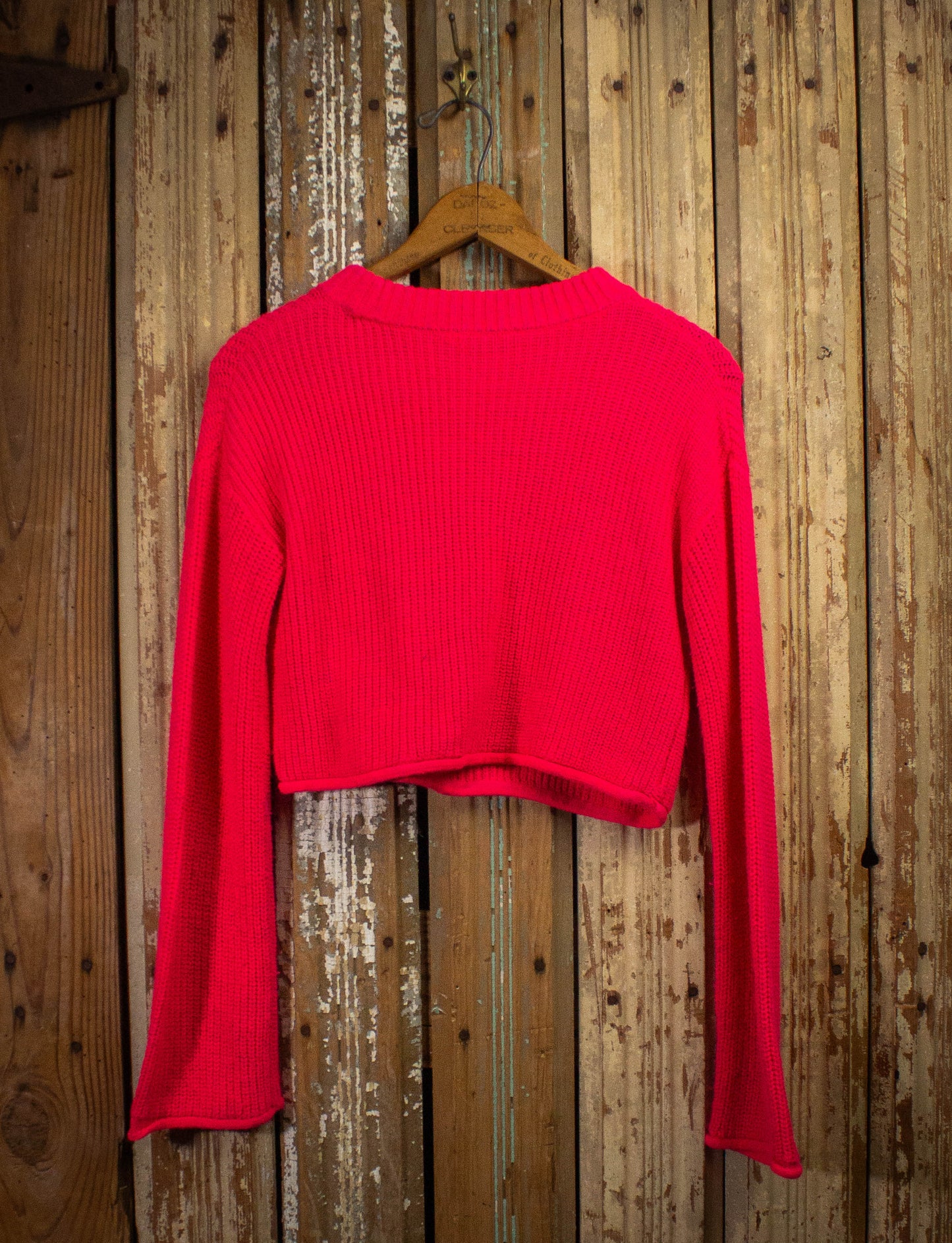 Vintage Hot Pink Cropped Sweater Small