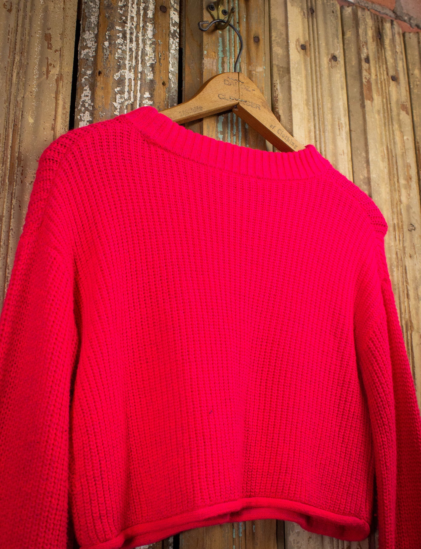 Vintage Hot Pink Cropped Sweater Small
