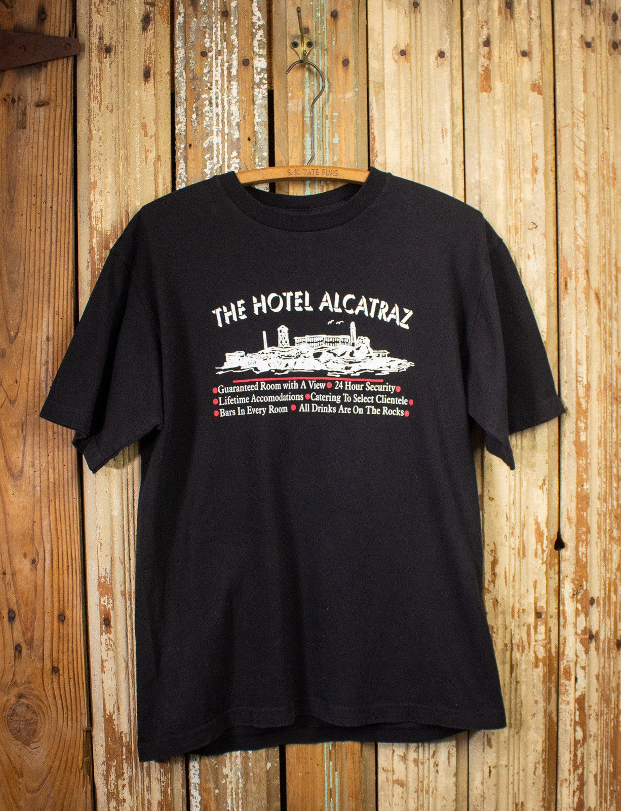 Vintage Hotel Alcatraz Graphic T Shirt Black M