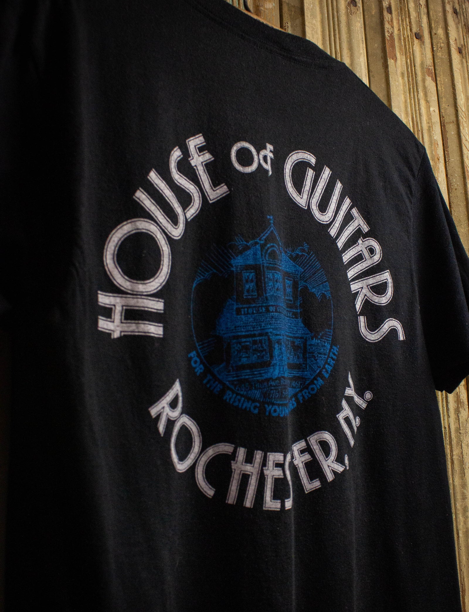 Vintage House Of Guitars Rochester New York Graphic T Shirt 80s Black Medium