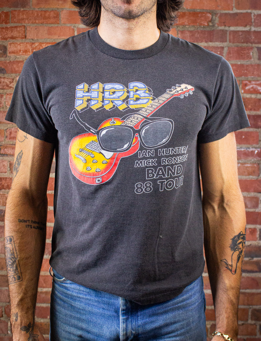 Vintage HRB Hunter Ronson Band Concert T Shirt 1988 Black Medium/Large