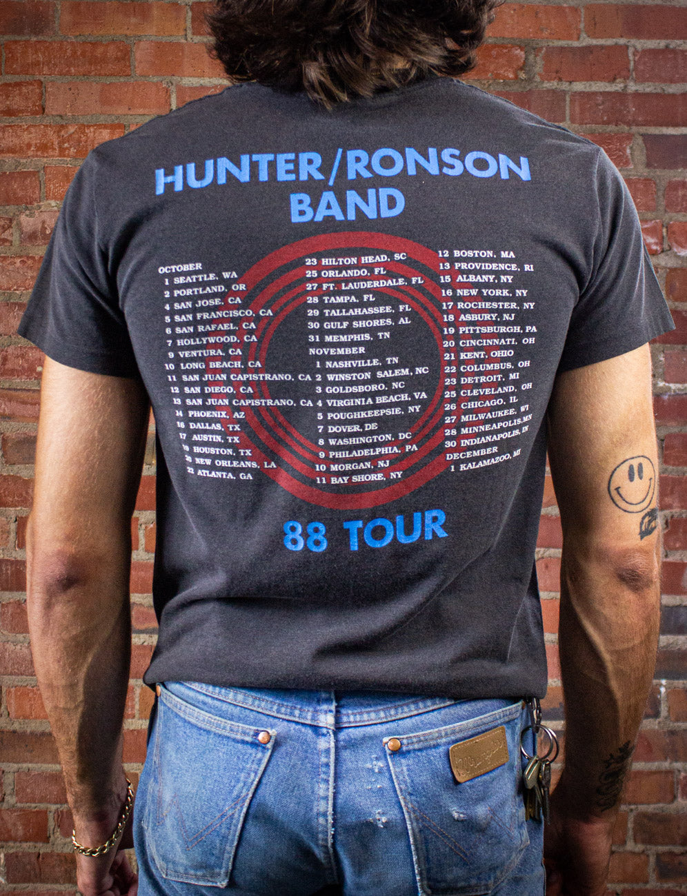 Vintage HRB Hunter Ronson Band Concert T Shirt 1988 Black Medium/Large