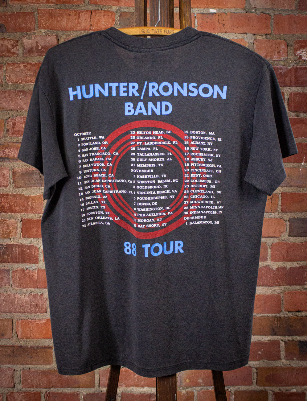 Vintage HRB Hunter Ronson Band Concert T Shirt 1988 Black Medium/Large