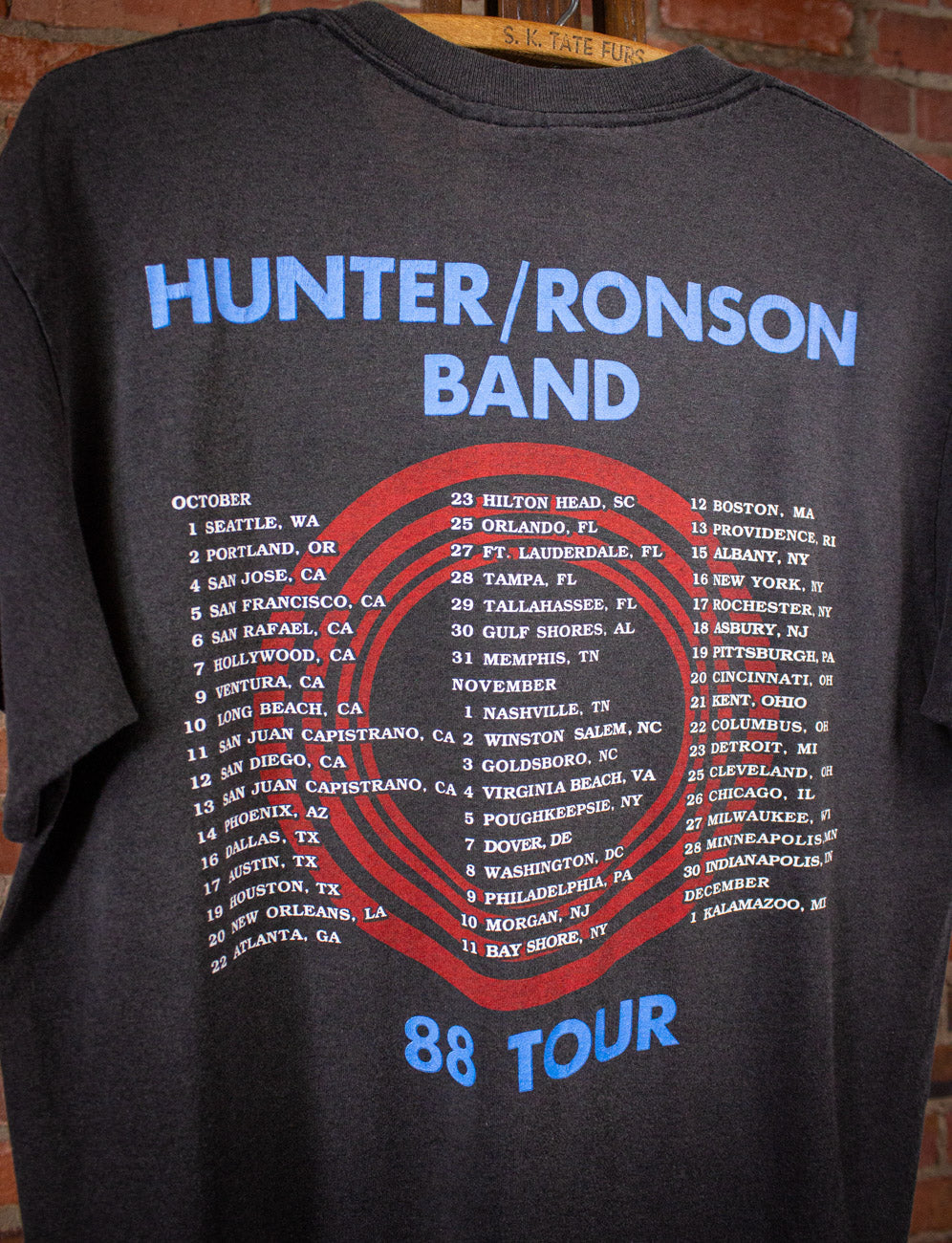 Vintage HRB Hunter Ronson Band Concert T Shirt 1988 Black Medium/Large