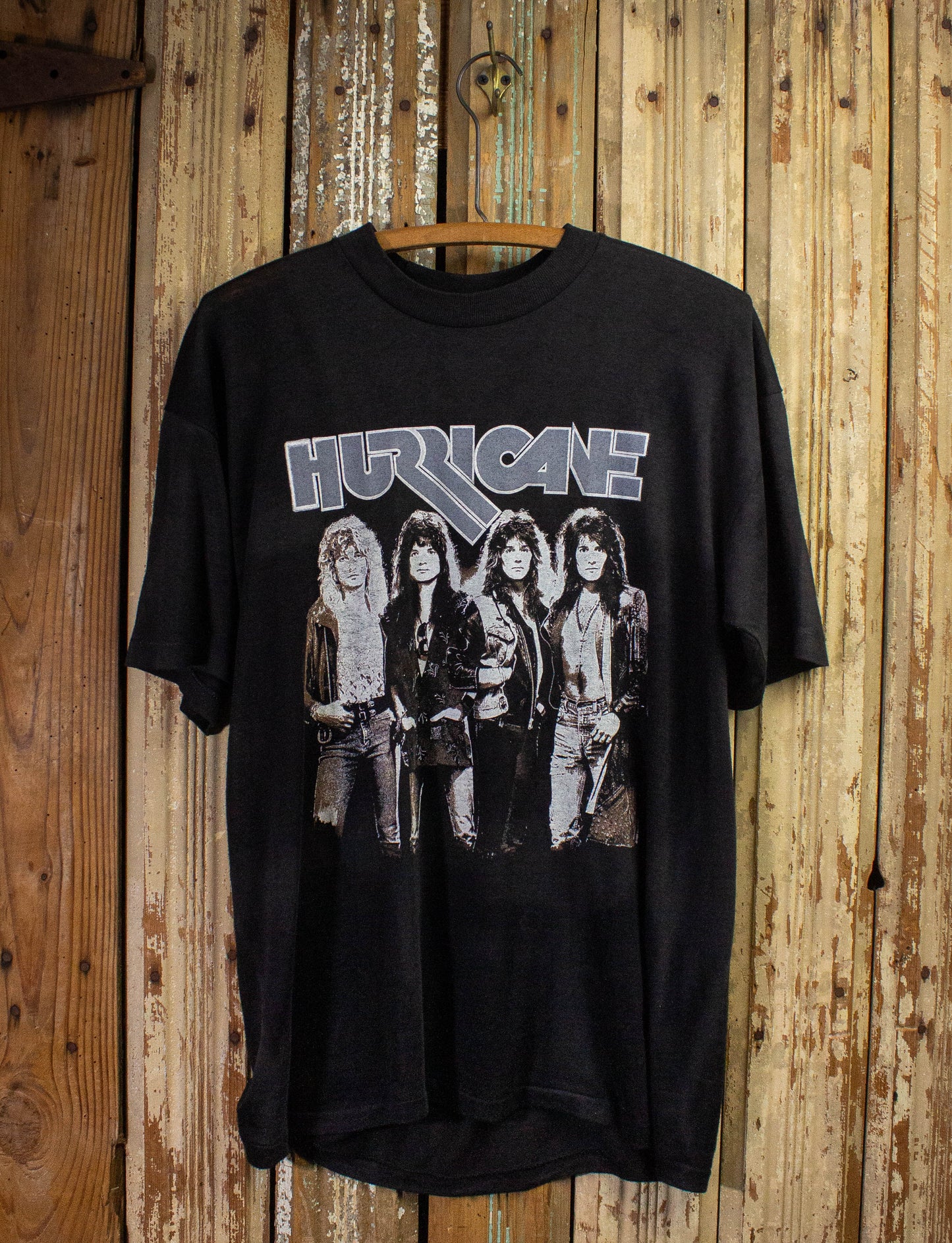 Vintage Hurricane Over The Edge Concert T Shirt 1988 Black Large