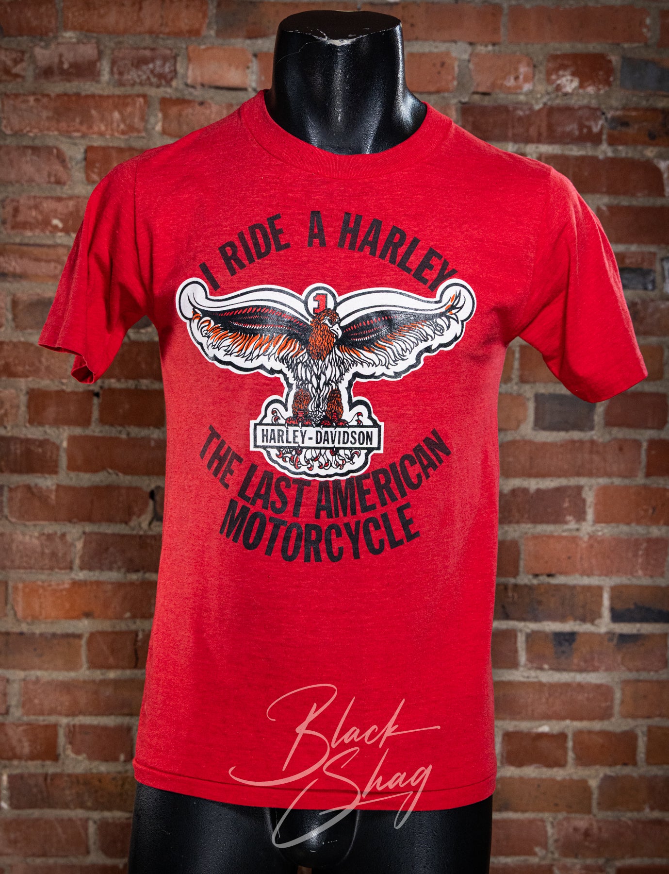 Vintage I Ride A Harley Last American Motorcycle Graphic T Shirt Small