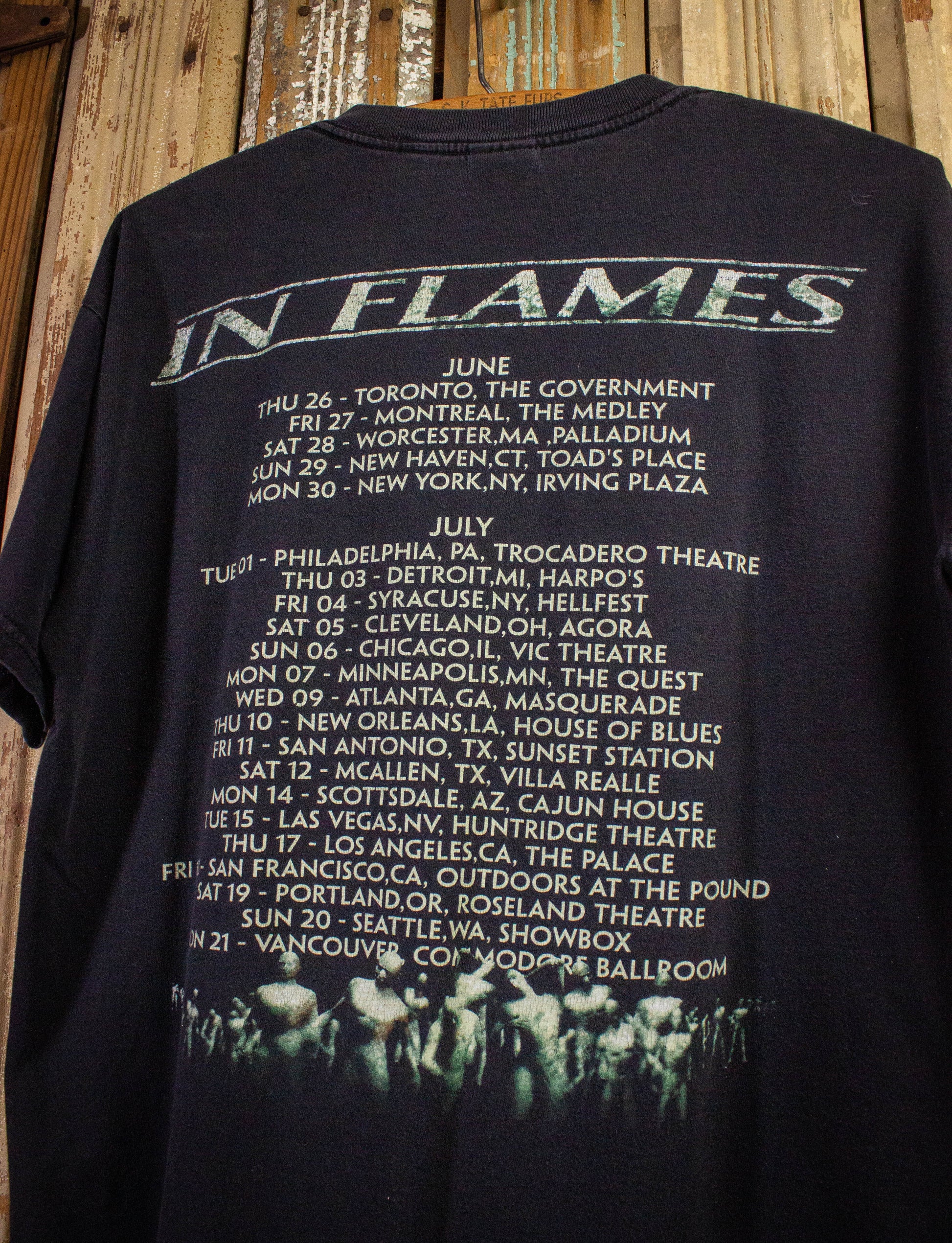 Vintage In Flames Concert T Shirt 2003 Black Medium