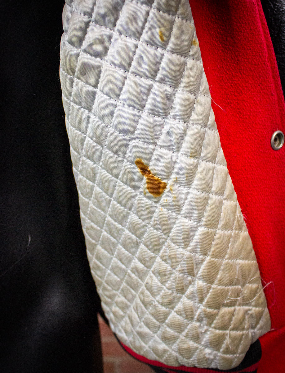 Vintage Indians Varsity Jacket 60s Red and Black L/XL