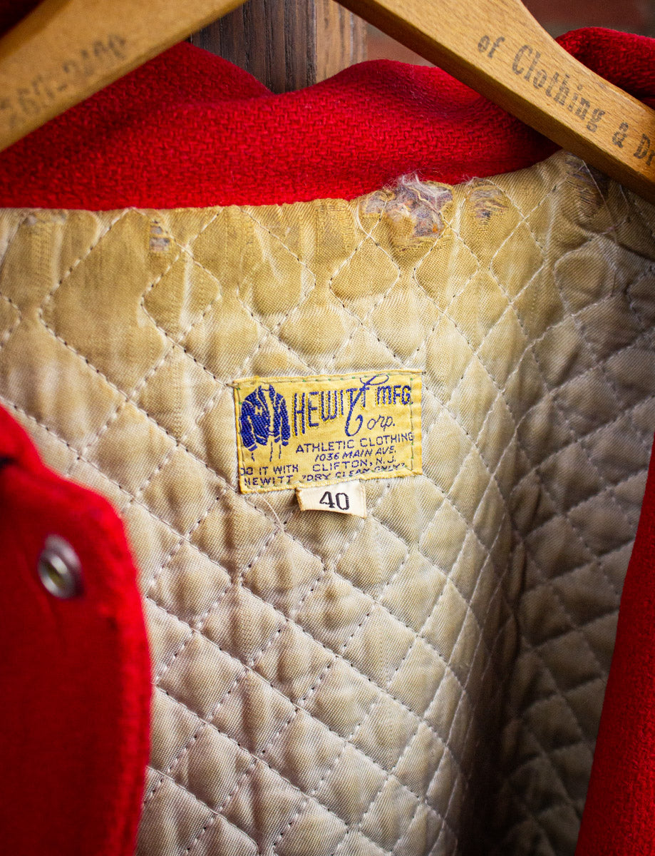 Vintage Indians Varsity Jacket 60s Red and Black L/XL