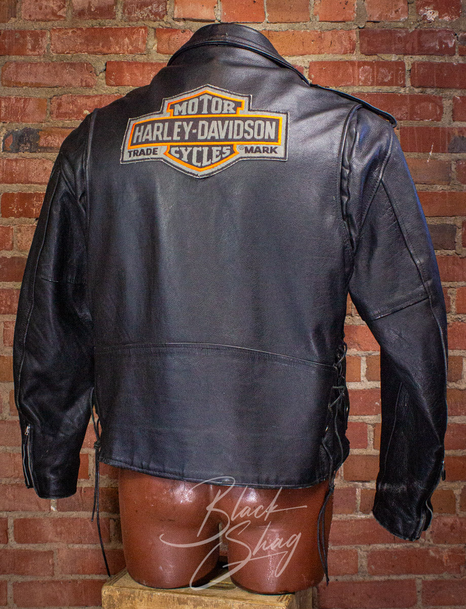 Vintage Interstate Leathers Harley Davidson Leather Biker Jacket