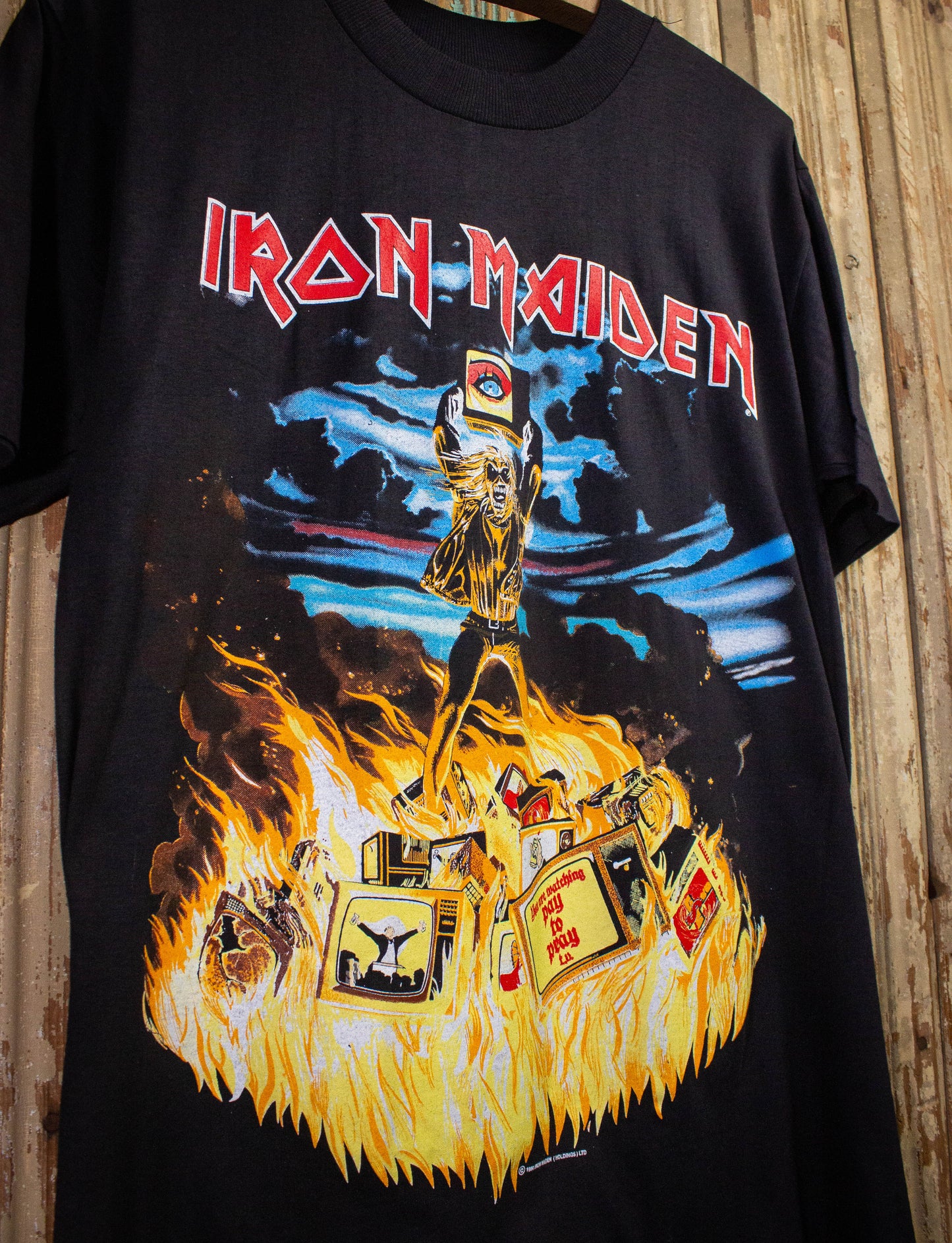 Vintage Iron Maiden Holy Smoke Concert T Shirt 1990 Black Medium