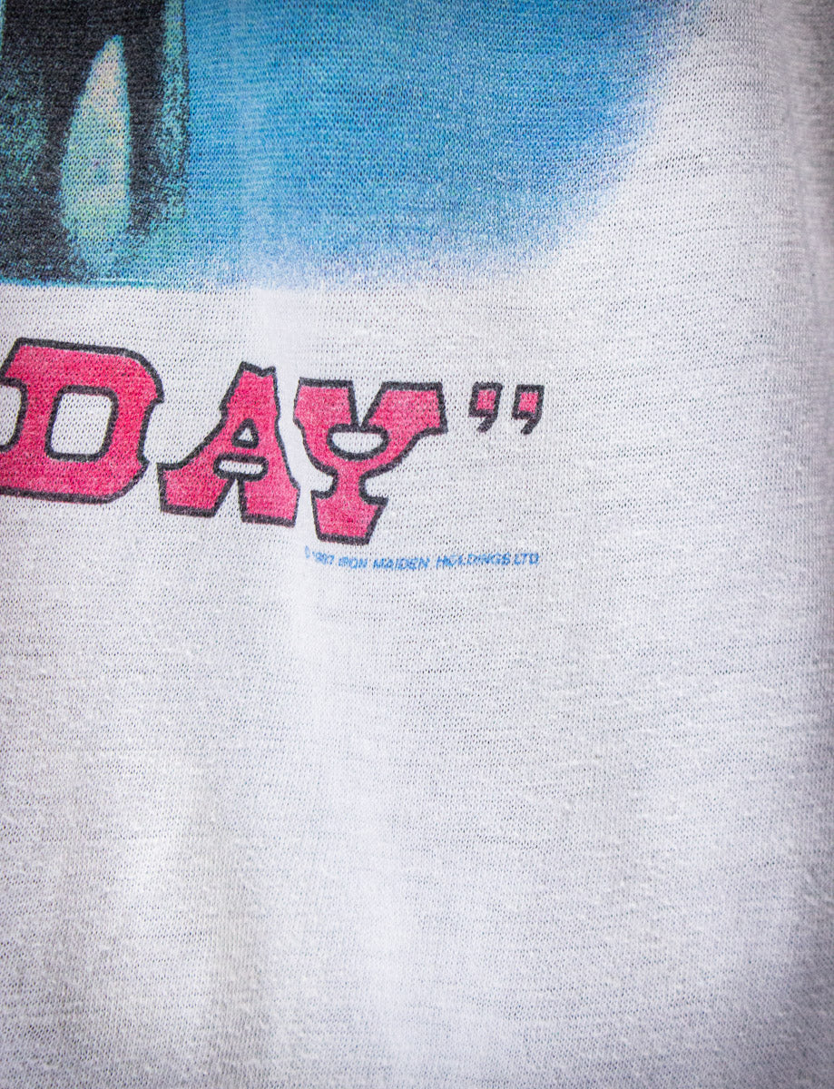 Vintage Iron Maiden Make My Day Raglan Concert T Shirt 1987 Medium