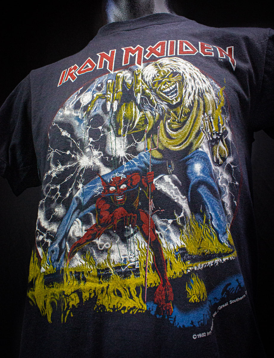 Vintage Iron Maiden Number of the Beast Tour Concert T Shirt 1982/83 Black Medium