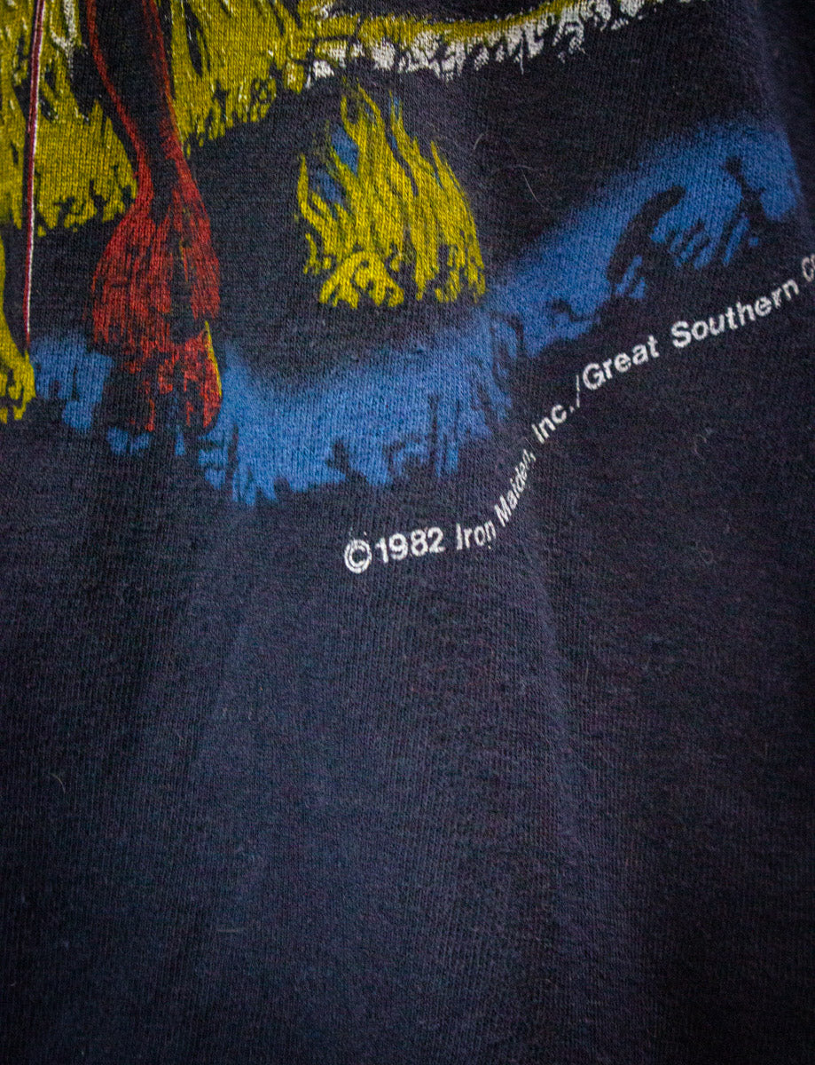 Vintage Iron Maiden Number of the Beast Tour Concert T Shirt 1982/83 Black Medium