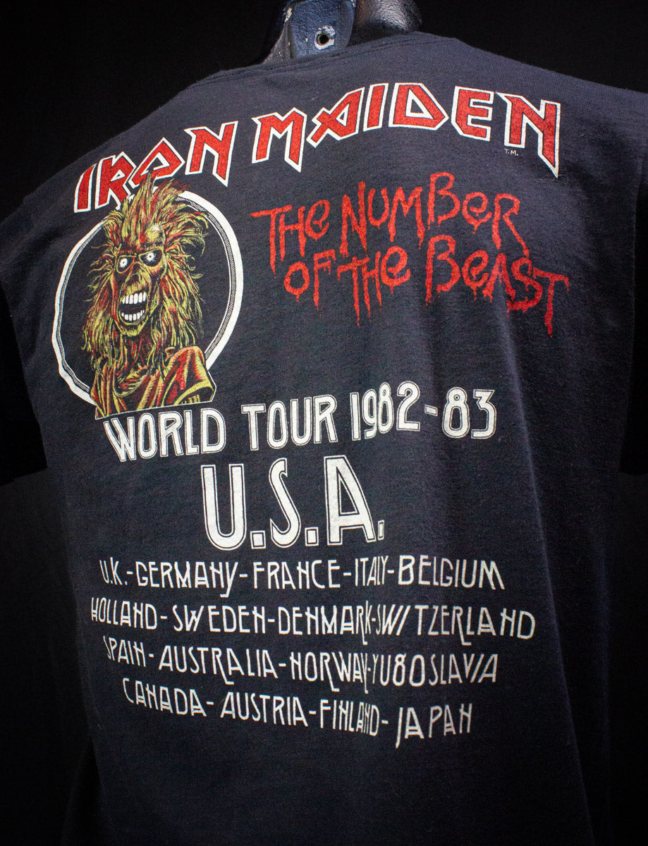 Vintage Iron Maiden Number of the Beast Tour Concert T Shirt 1982/83 Black Medium