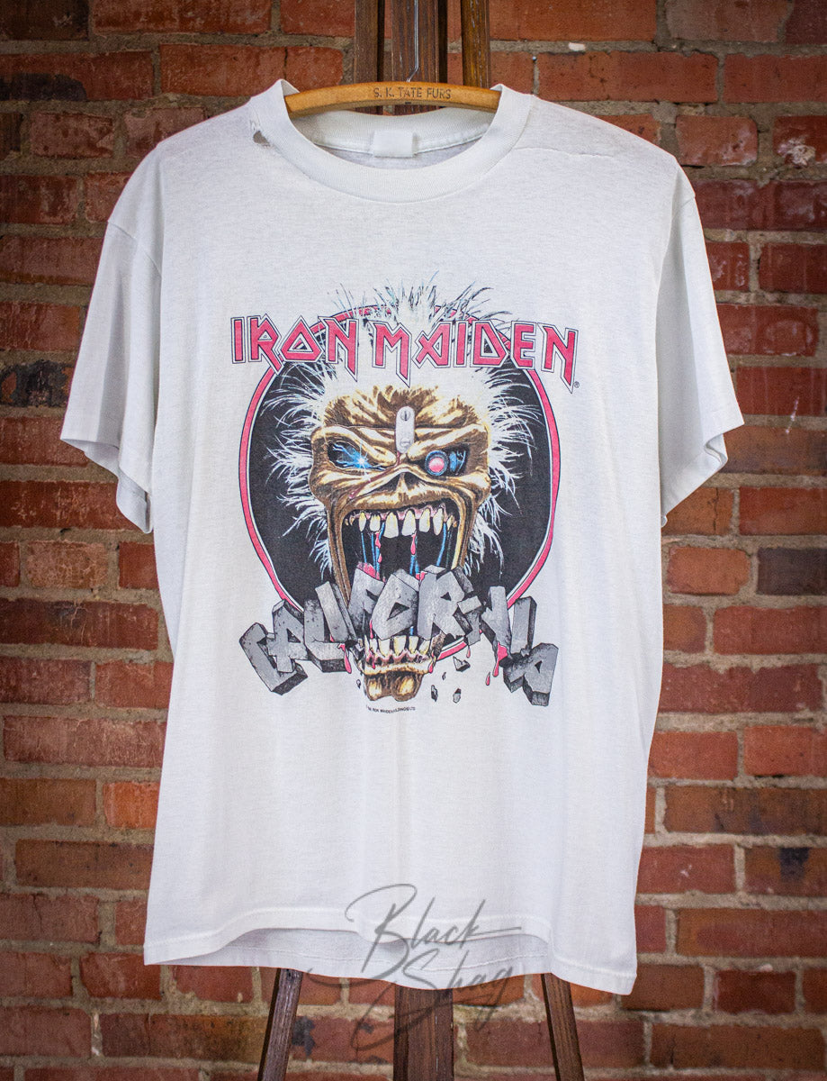 Vintage Iron Maiden Seventh Son California Tour Concert T Shirt 1988 White Medium