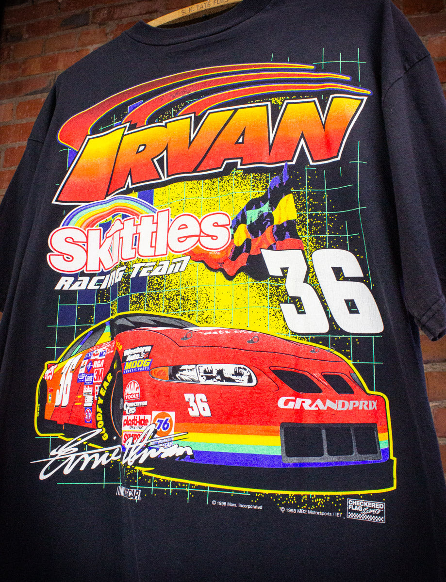 Vintage Ernie Irving Skittles Racing Team Nascar Graphic T Shirt 1998 XL