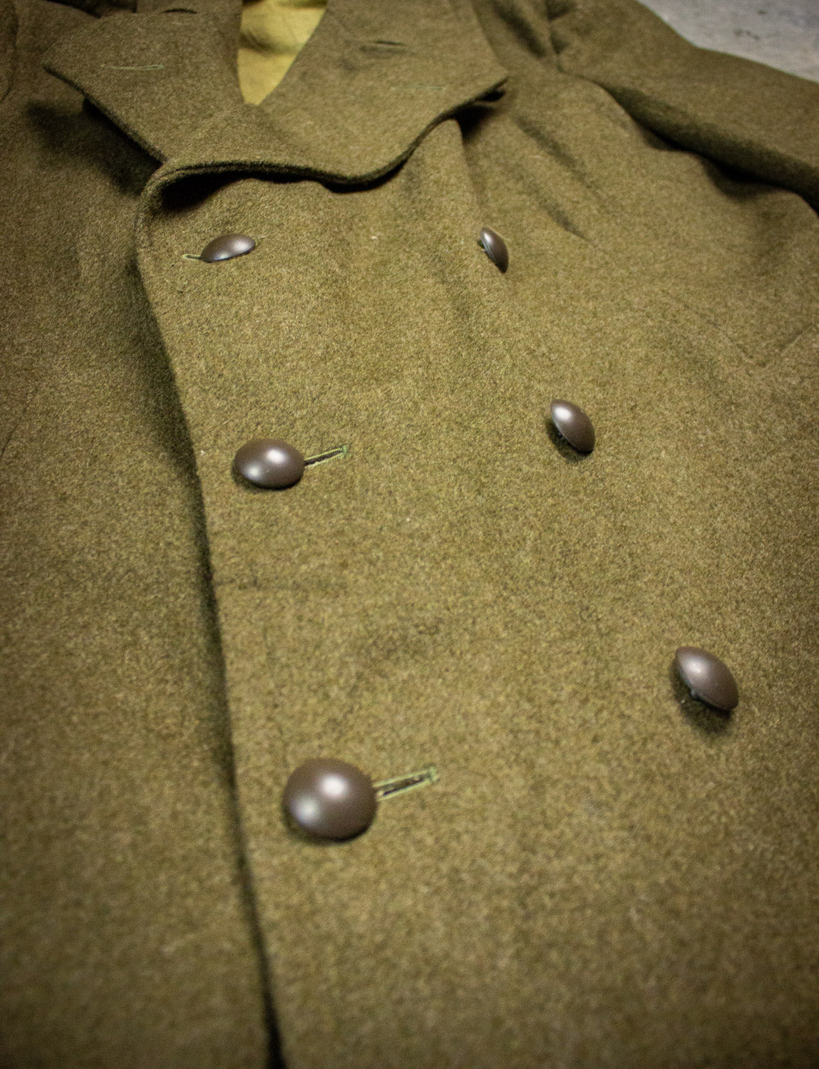 Vintage Italian Military Wool Coat 70s Large