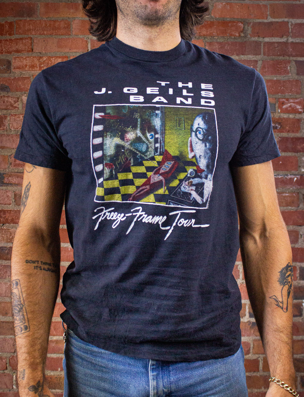 Vintage J Geils Band Freeze Frame Concert T Shirt 1981 Black Medium/Large