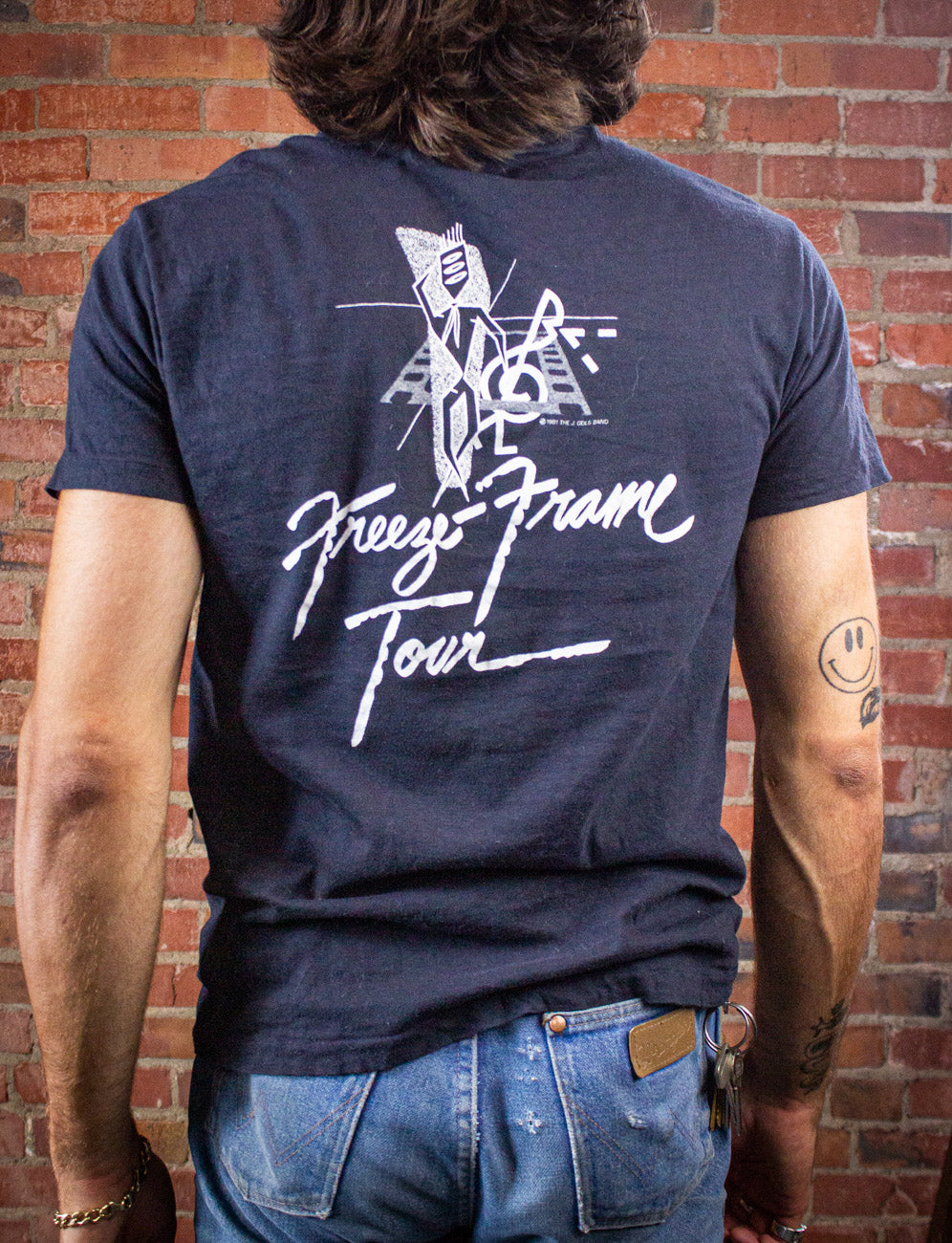 Vintage J Geils Band Freeze Frame Concert T Shirt 1981 Black Medium/Large