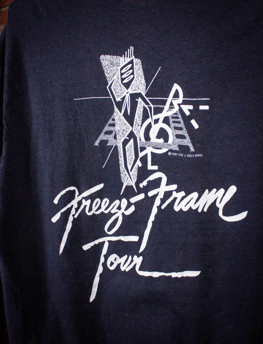 Vintage J Geils Band Freeze Frame Concert T Shirt 1981 Black Medium/Large