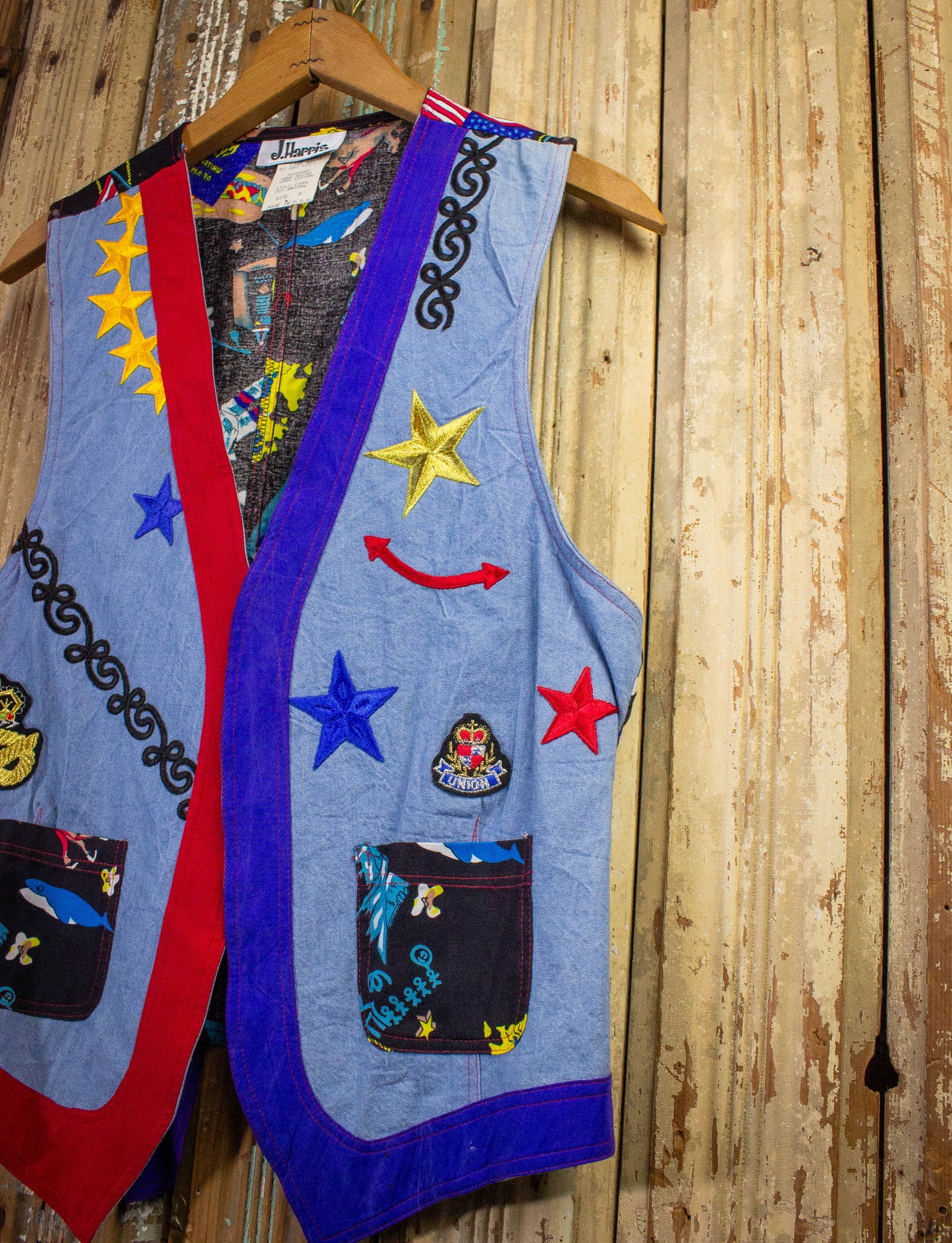 Vintage J Harris Vest 90s Blue Medium