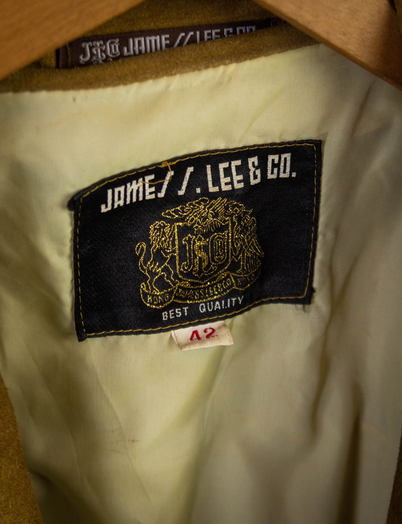Vintage James S Lee & Co Suede Fringe Jacket 70s Tan XL