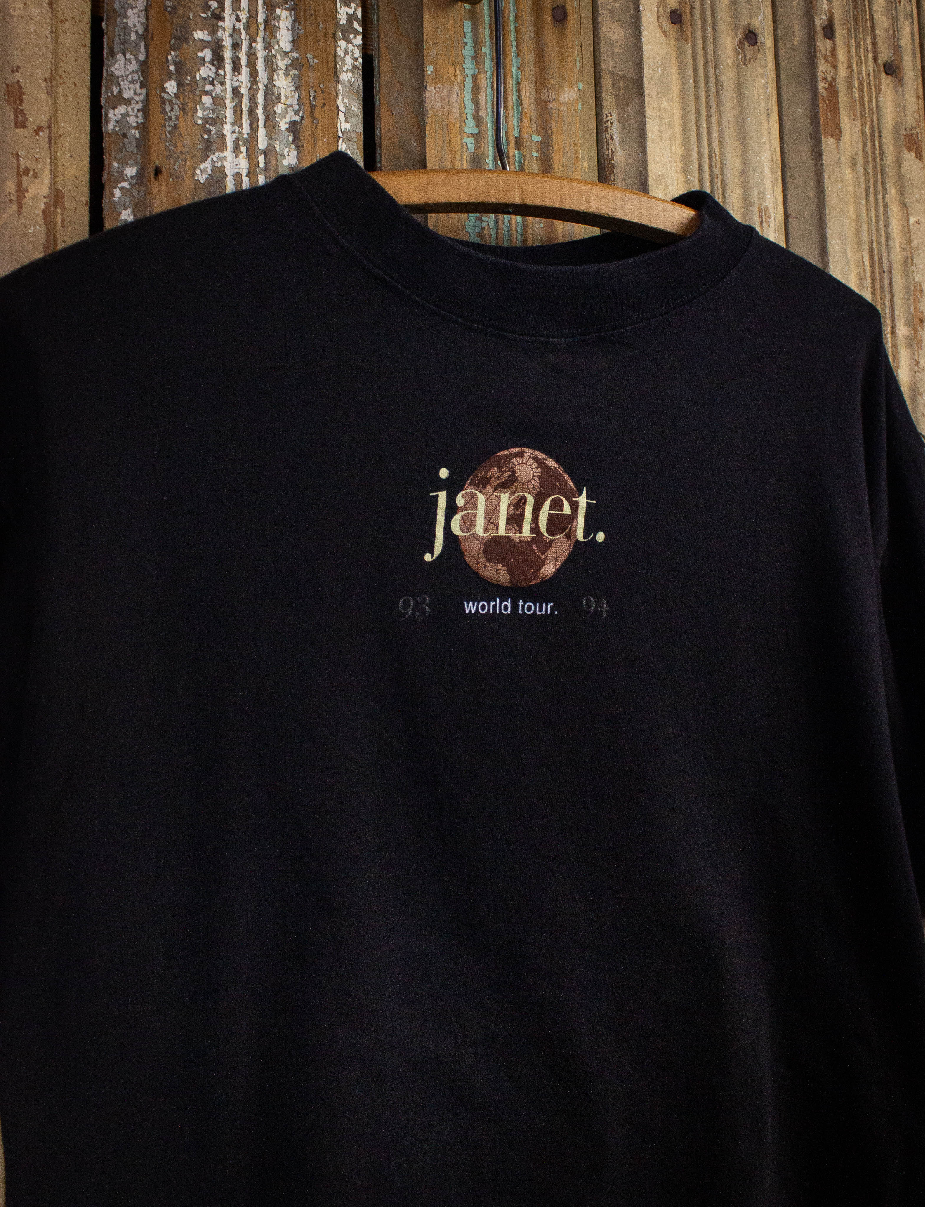 Vintage Janet Jackson World Tour Concert T Shirt 1993-94 Black