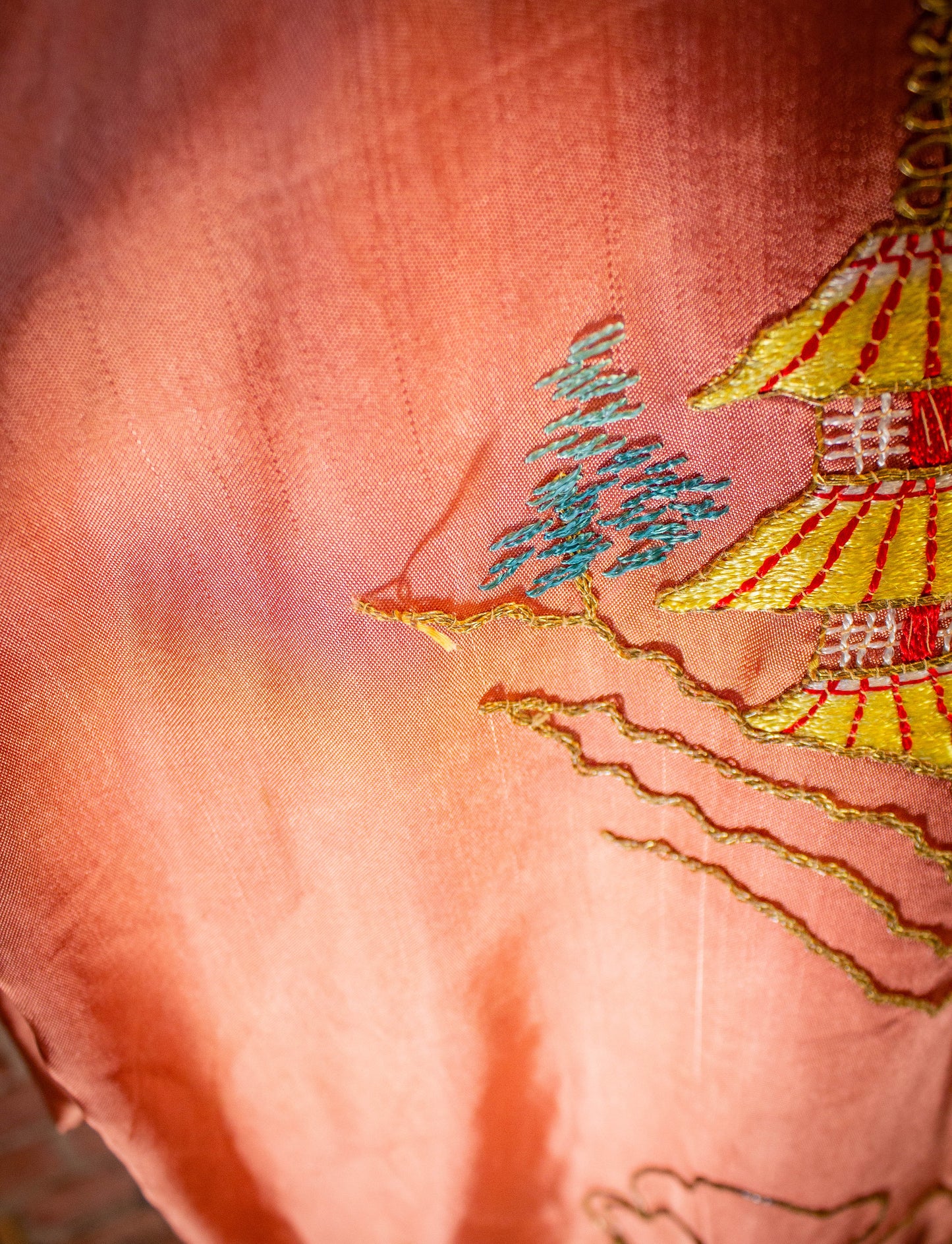 Vintage Japanese Silk Kimono 1940s Pink