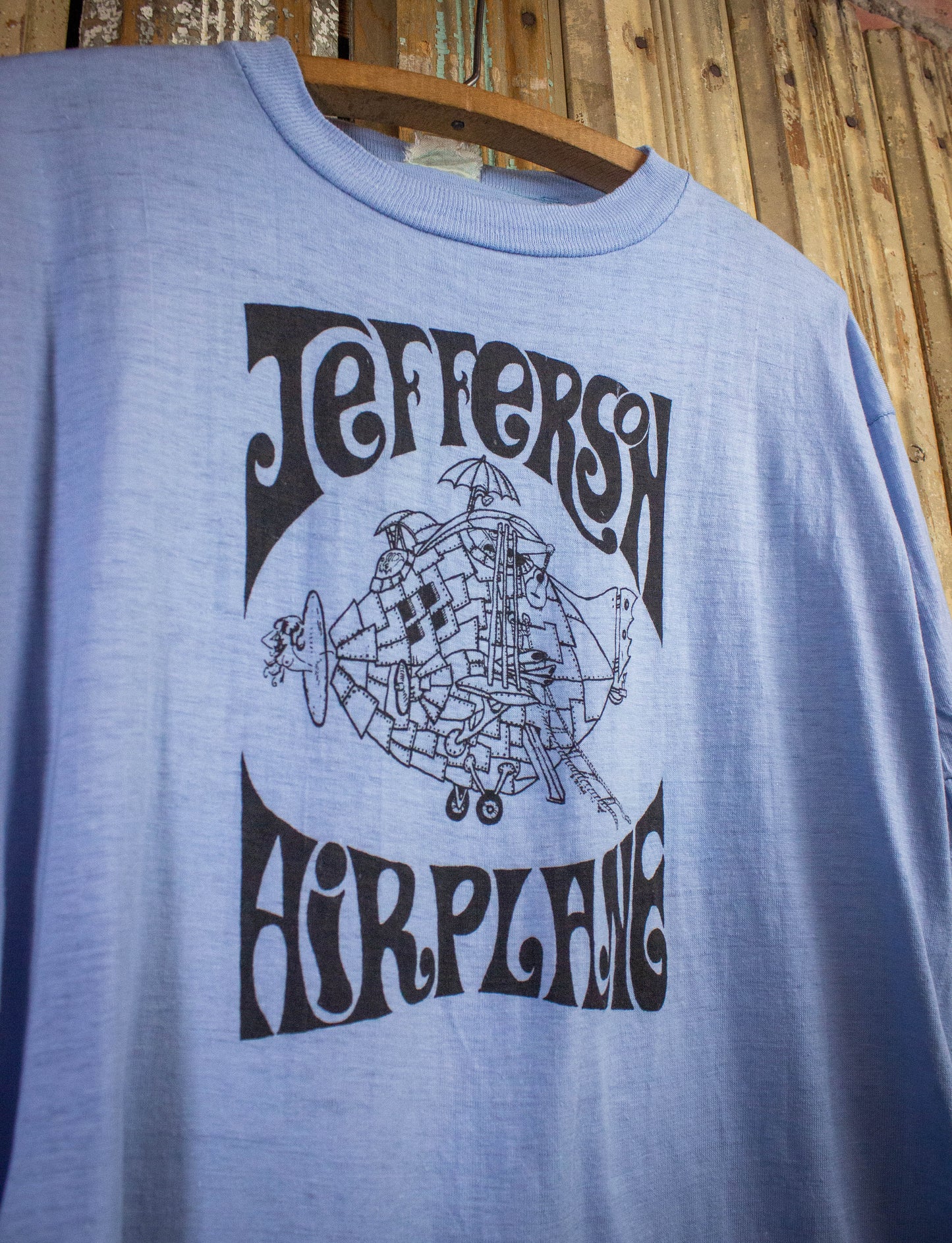 Vintage Jefferson Airplane Concert T Shirt 70s Blue Large