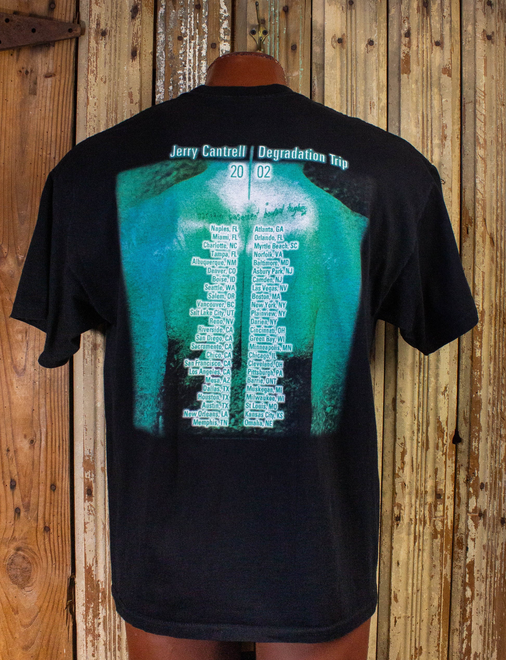 Vintage Jerry Cantrell Degradation Trip Concert T Shirt 2002 Blue and Black XL