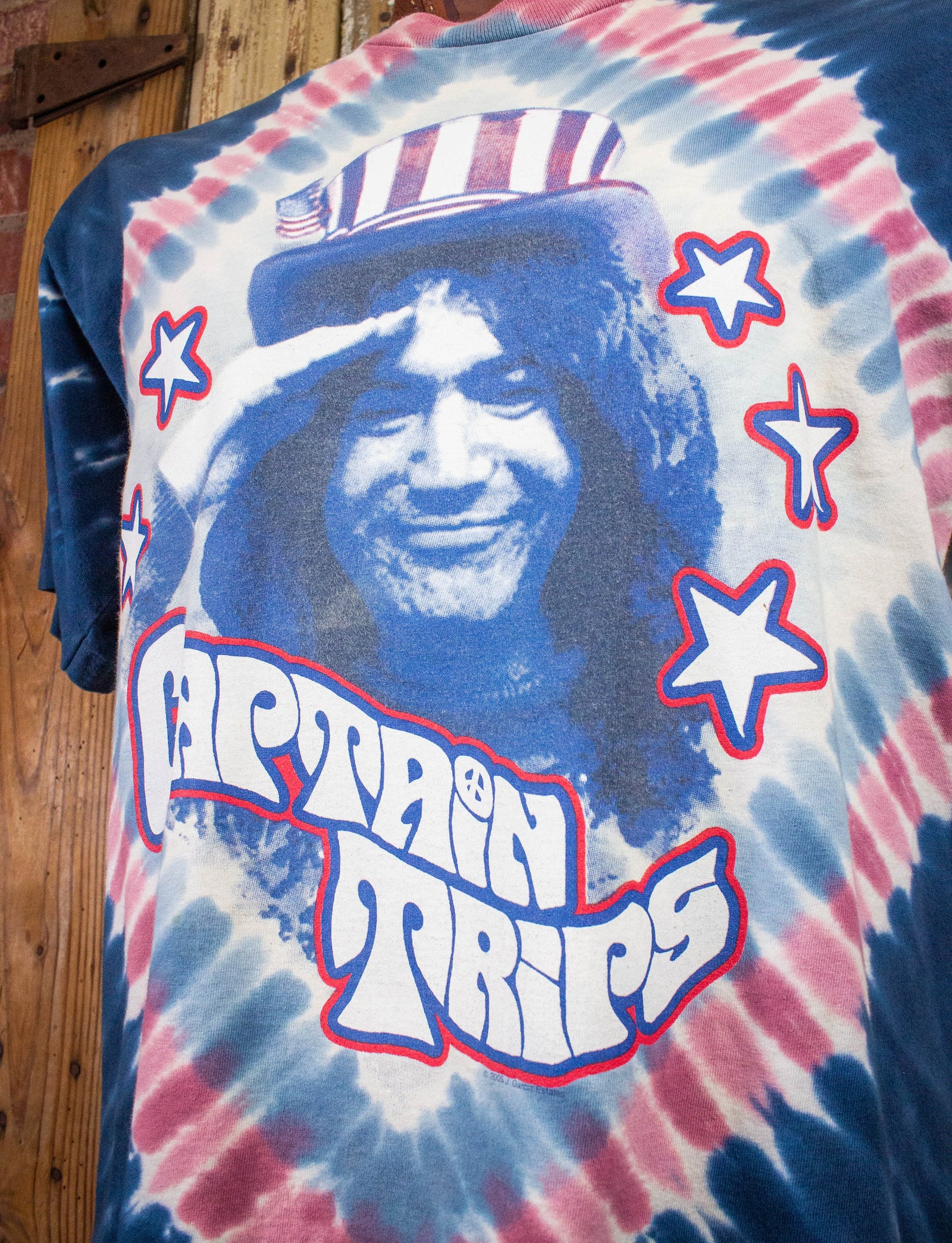 Vintage Jerry Garcia Captain Trips Tie Dye T Shirt 2005 XL