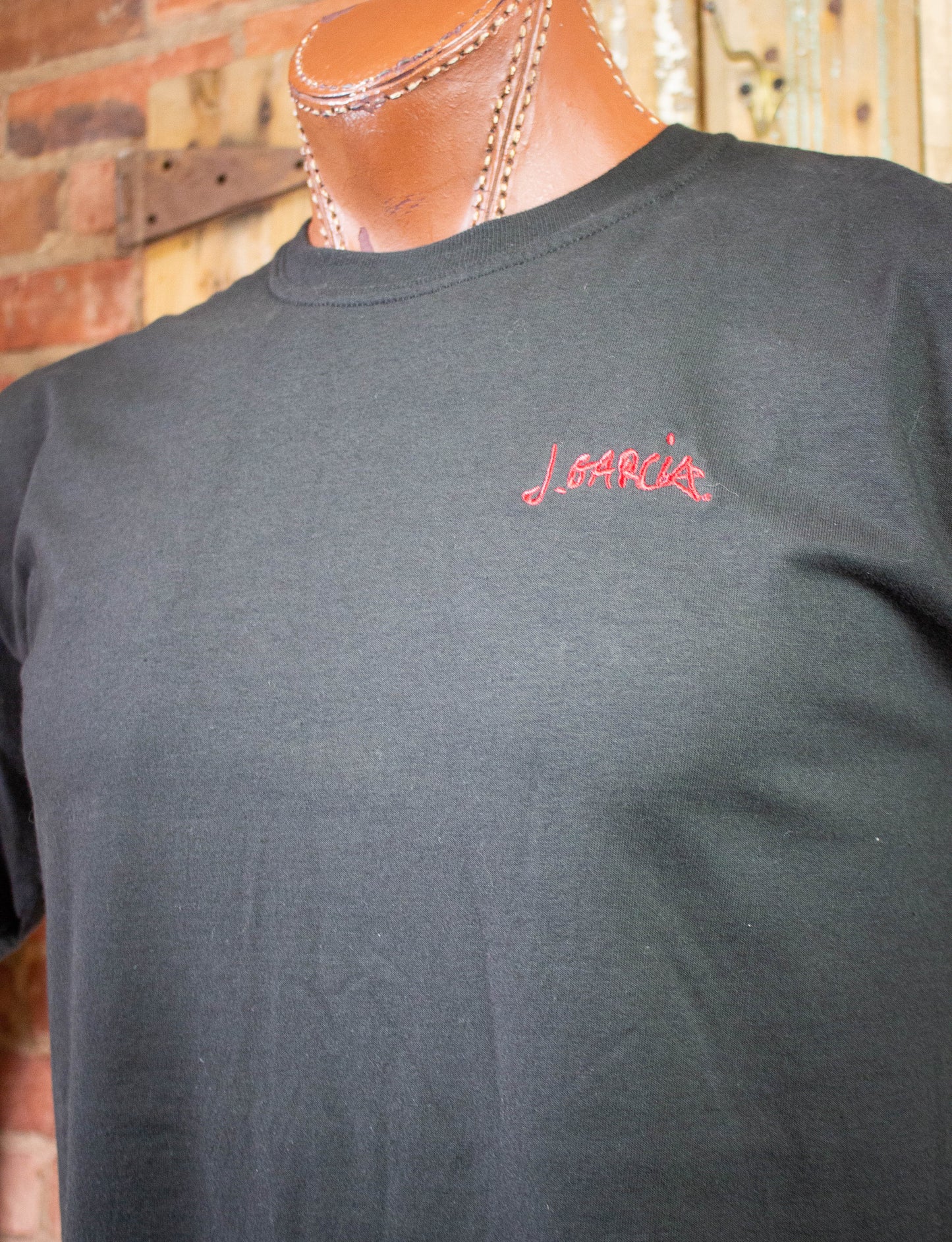 Vintage Jerry Garcia Embroidered Concert T-Shirt 90s Black M