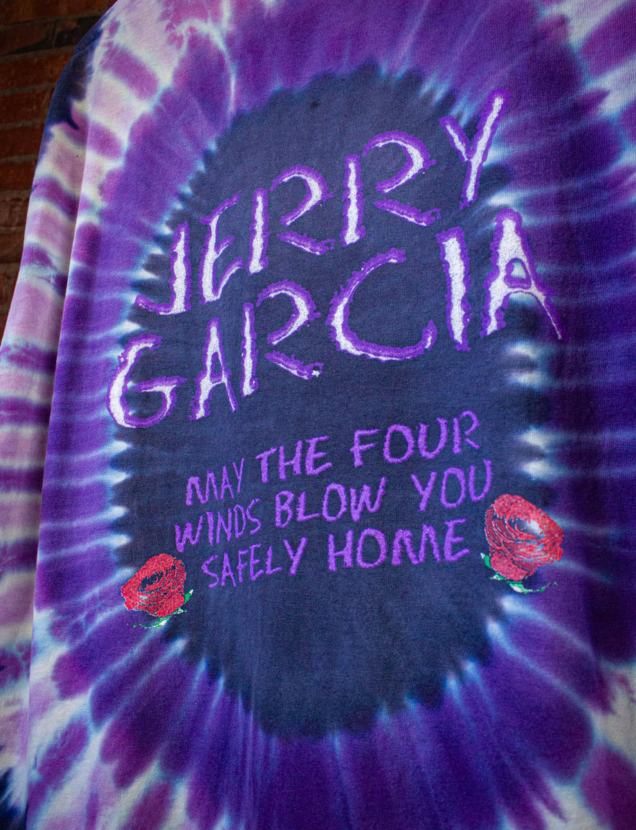 Vintage Jerry Garcia Four Winds Tribute T Shirt 1995 Purple Tie Dye XL