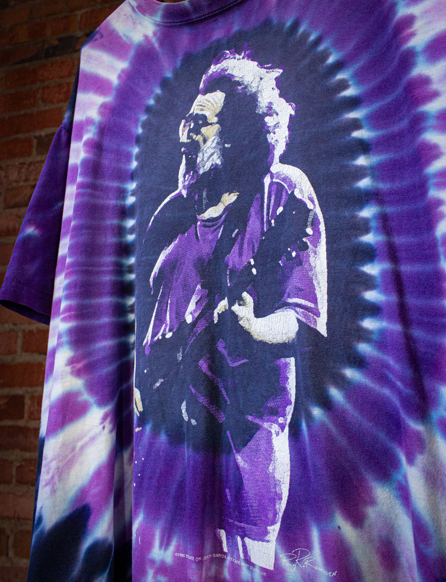 Vintage Jerry Garcia Four Winds Tribute T Shirt 1995 Purple Tie Dye XL