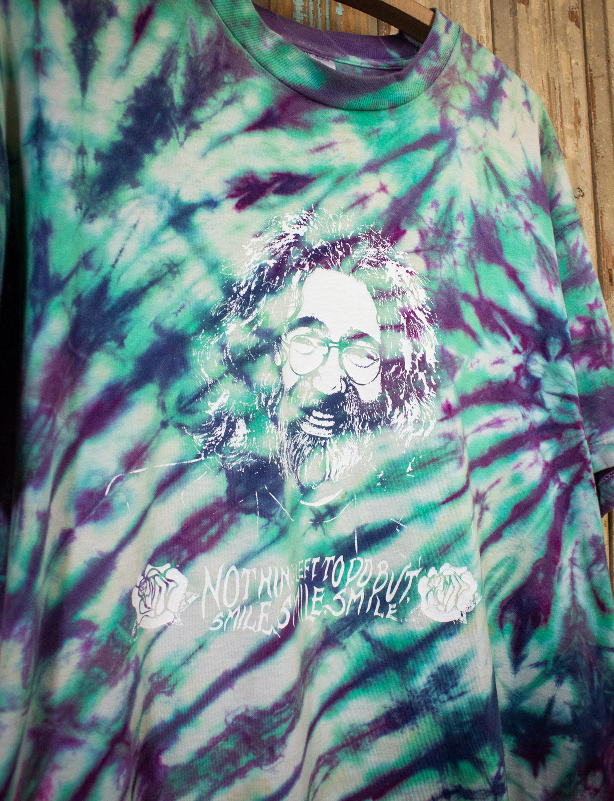 Vintage Jerry Garcia Nothing Left To Do But Smile T Shirt 90s Tie Dye XL