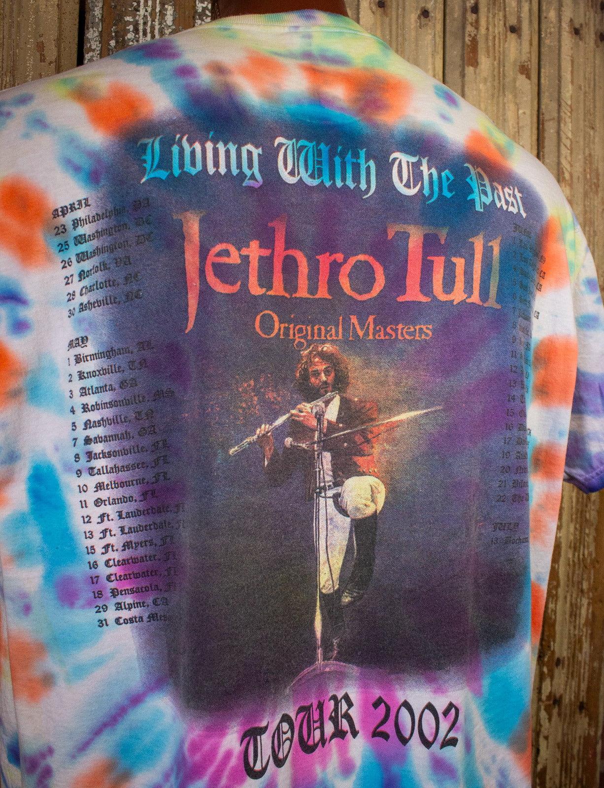 Vintage Jethro Tull Living With The Past Concert T Shirt 2002 Tie Dye XL