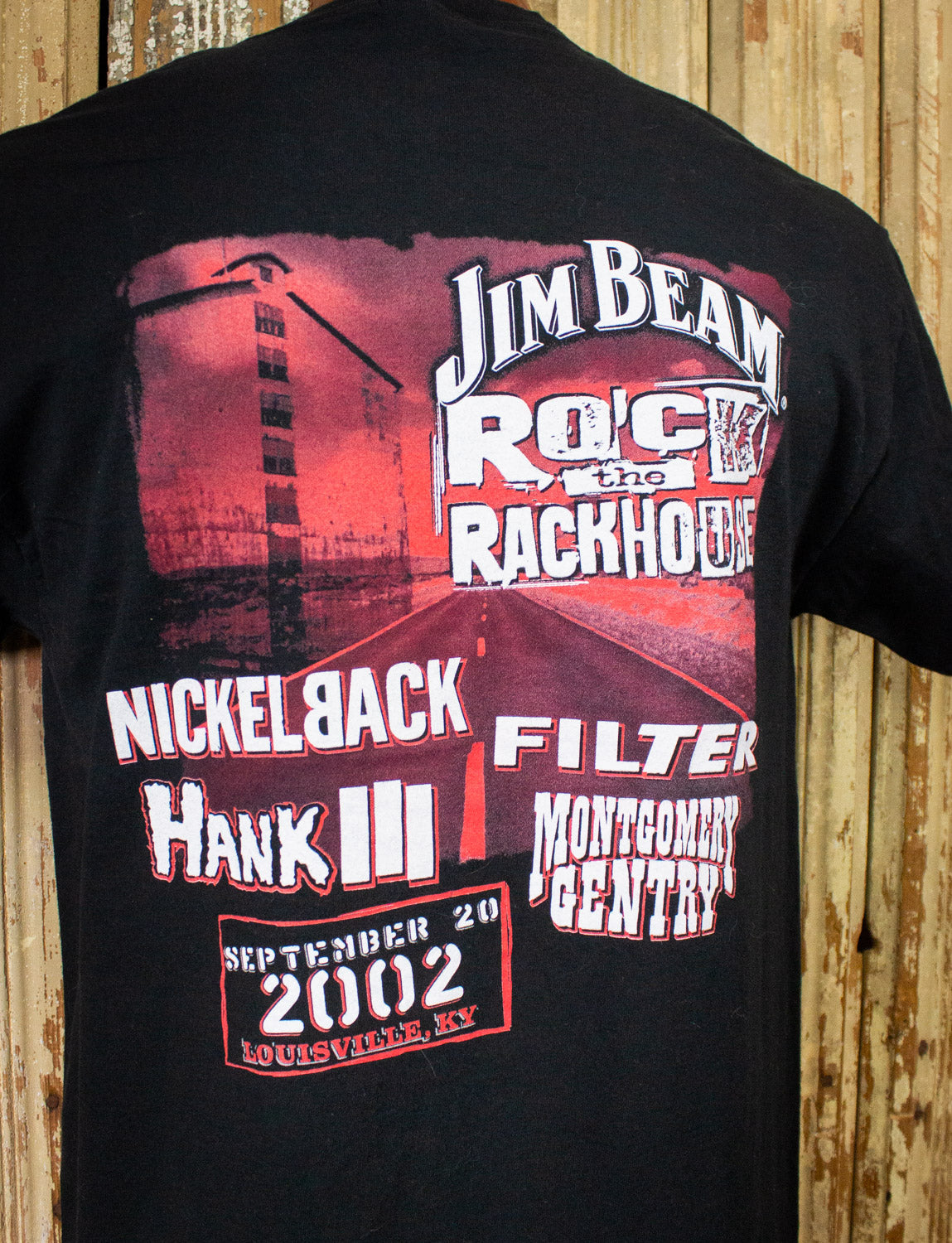 Vintage Jim Beam Rock The Rackhouse Concert T Shirt 2002 Large