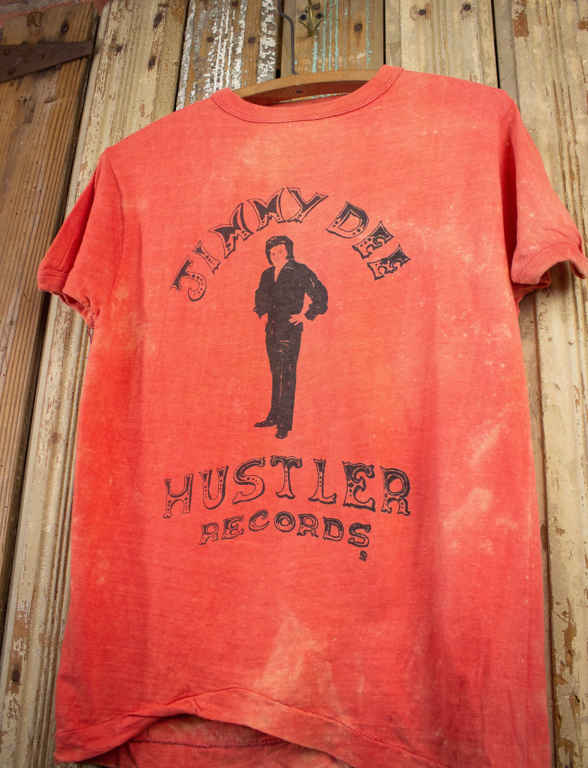 Vintage Jimmy Dee Hustler Records Promo T Shirt 70s Red Small