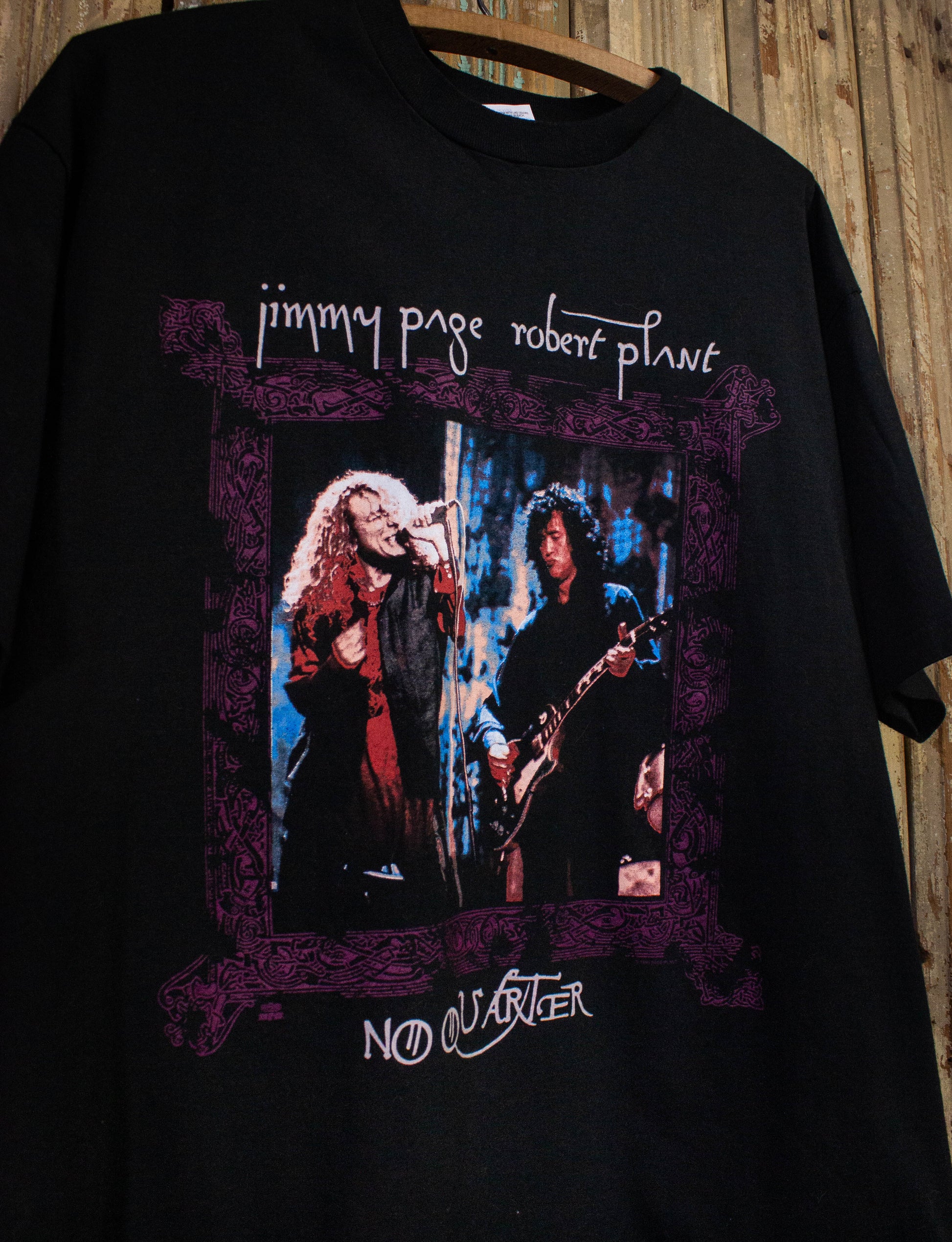 Vintage Jimmy Page & Robert Plant No Quarter Concert T Shirt 1995 Black XL