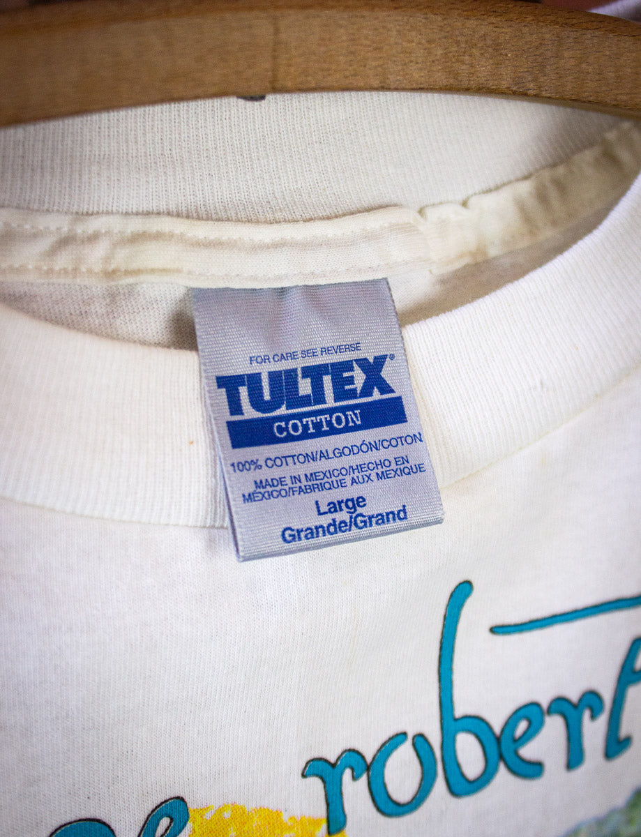 Vintage Jimmy Page Robert Plant World Tour Concert T Shirt 1995 White L/XL