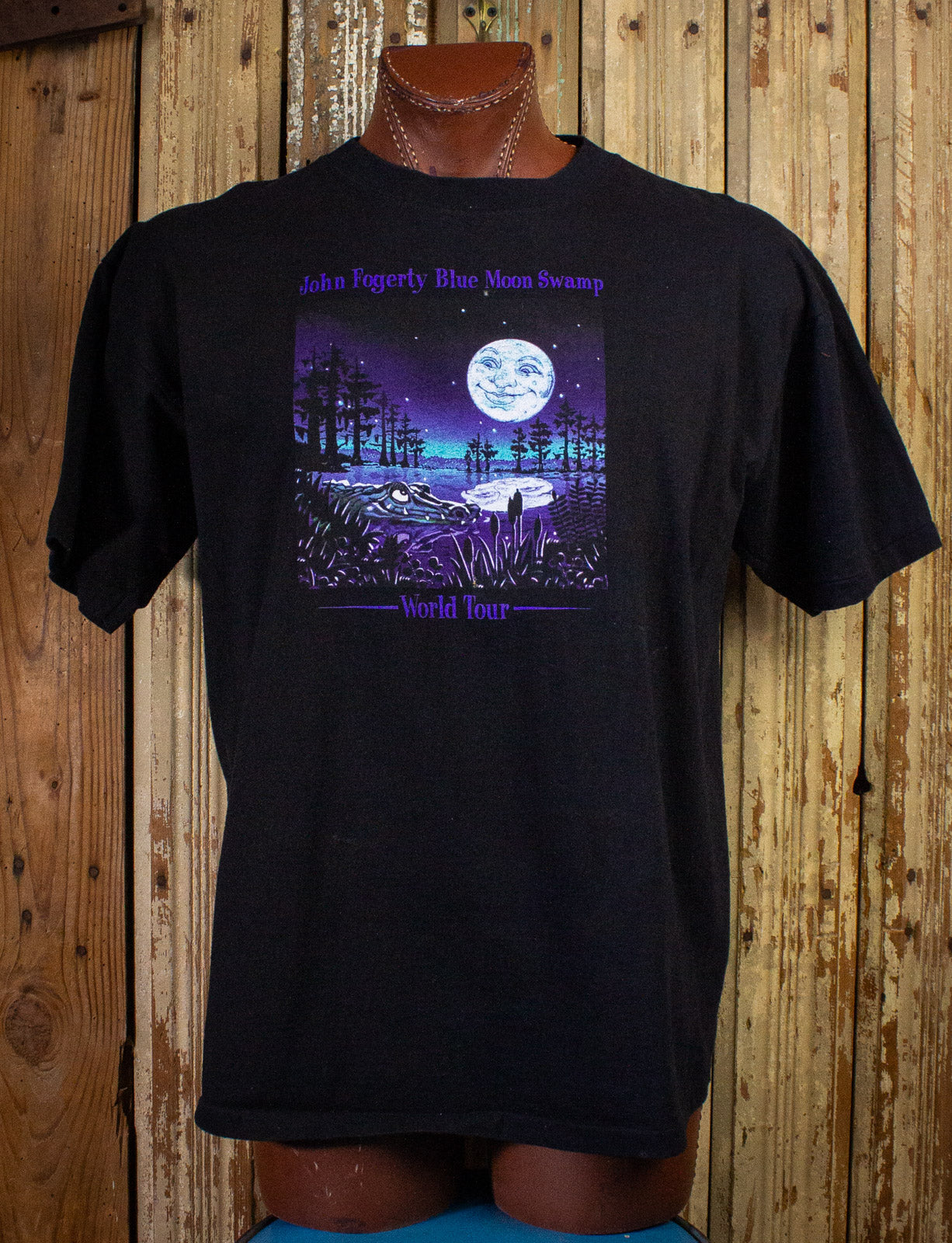 Vintage John Fogerty Blue Moon Swamp Concert T Shirt 1997 Black XL