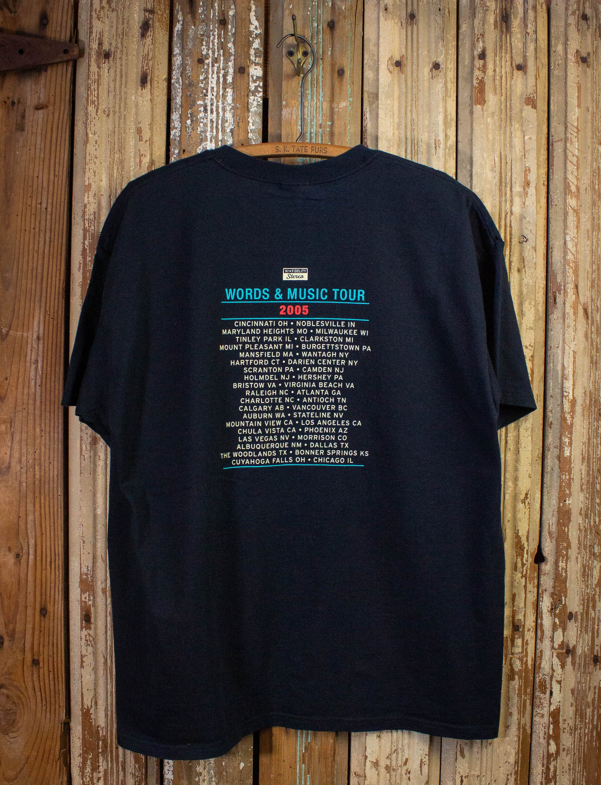 Vintage John Mellencamp Words and Music Tour Concert T Shirt 2005 Black XL