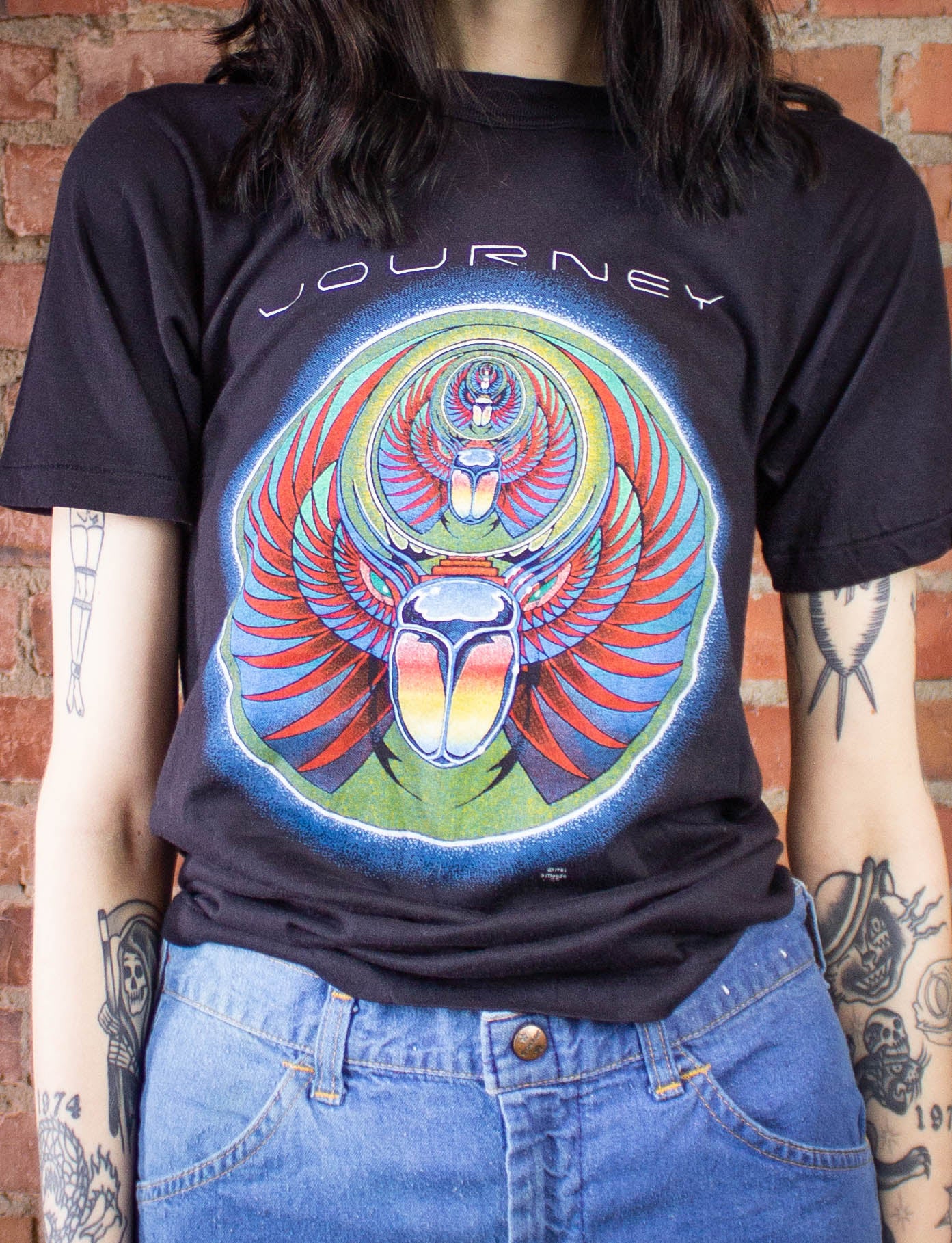 Vintage Journey Captured Tour Concert T-Shirt 1982 Black XS