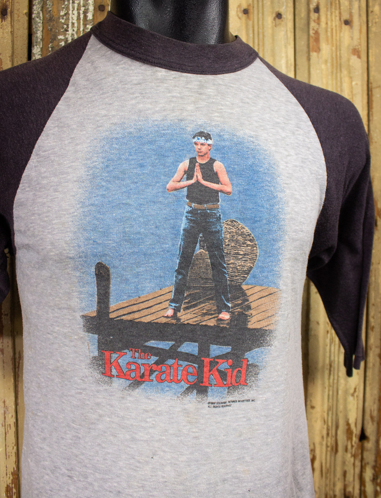 Vintage Karate Kid Movie Raglan Graphic T Shirt 1986 Small